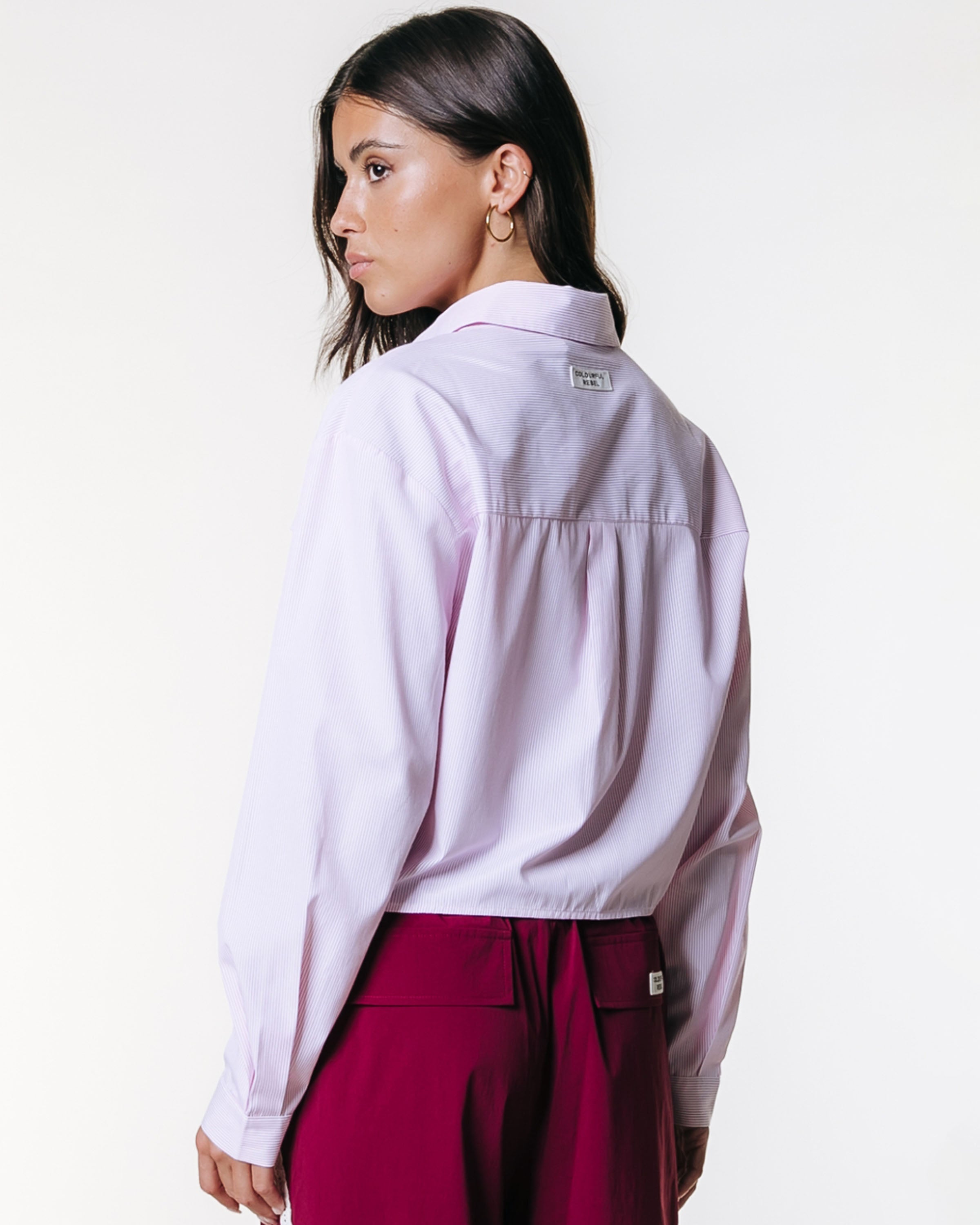 Febe Striped Cropped Blouse