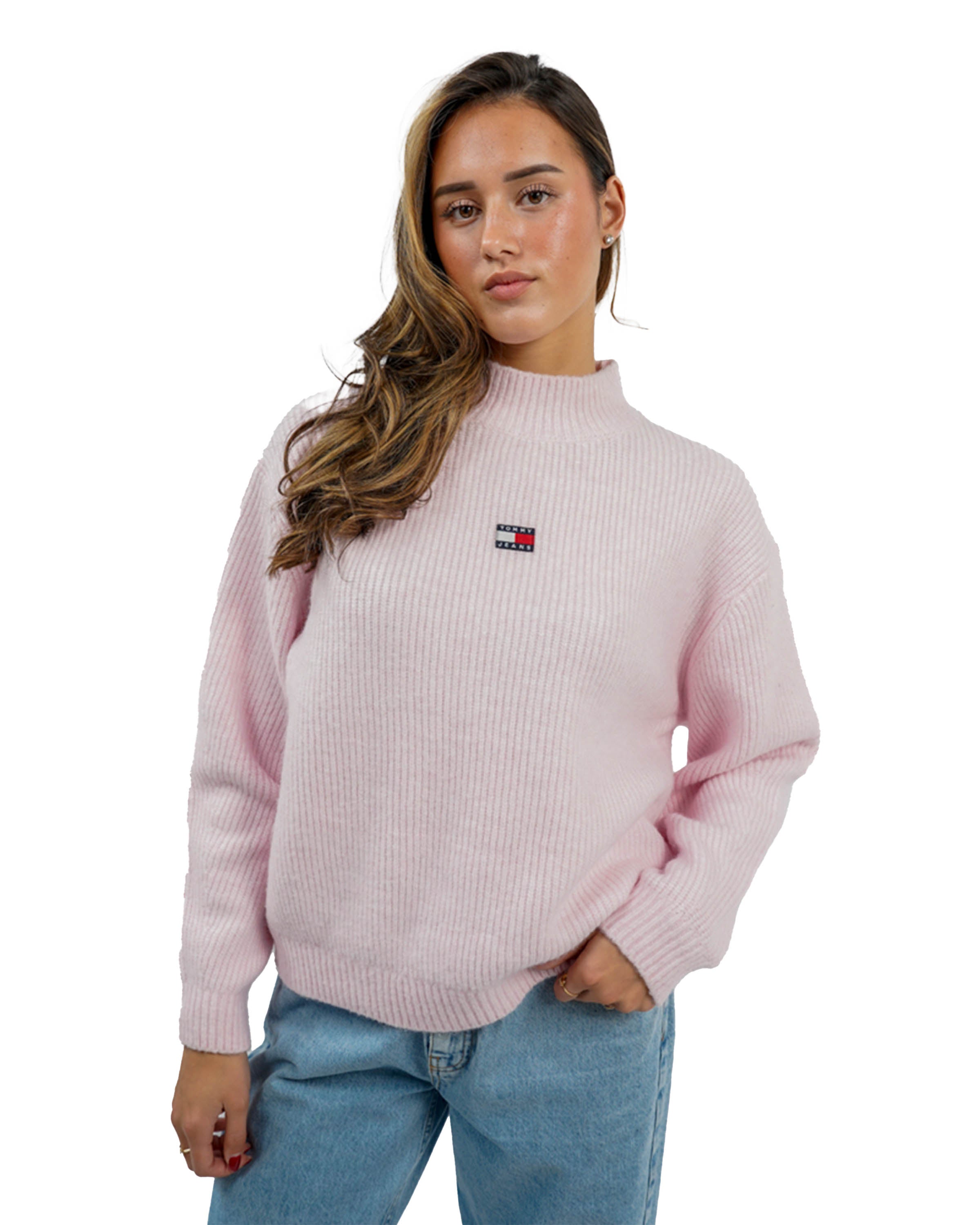 Mockneck Badge Sweater