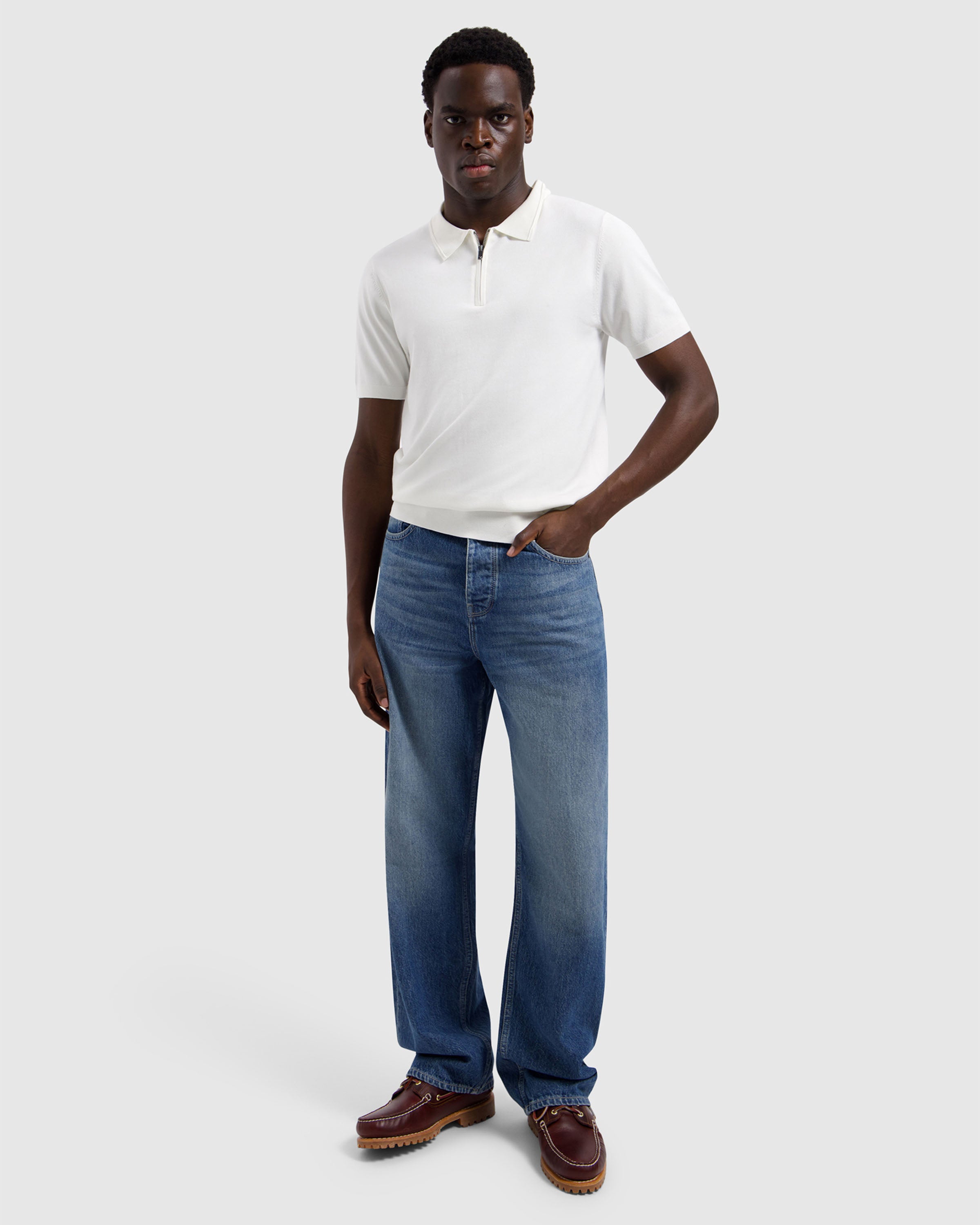 Flat Half-Zip Polo