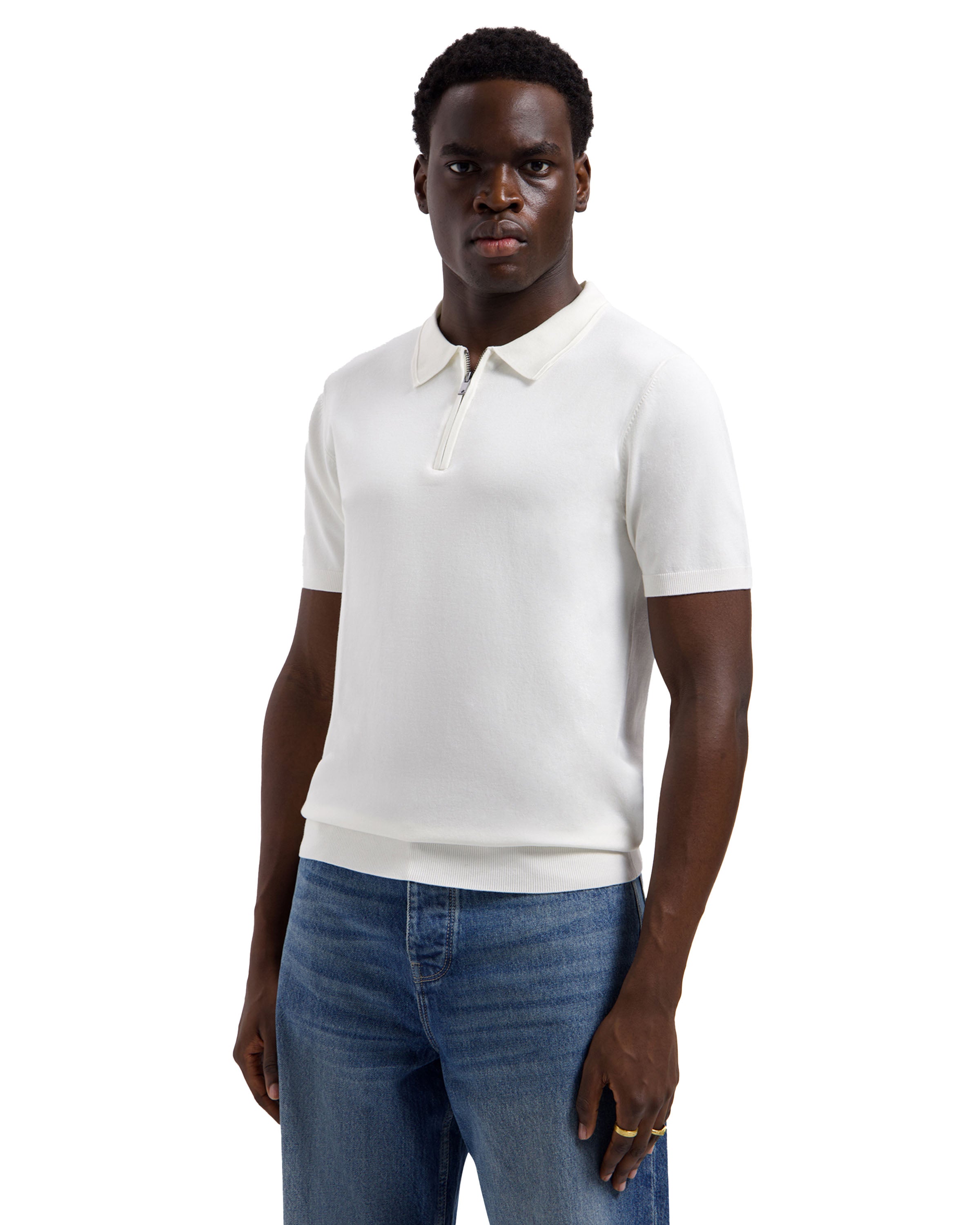 Flat Half-Zip Polo