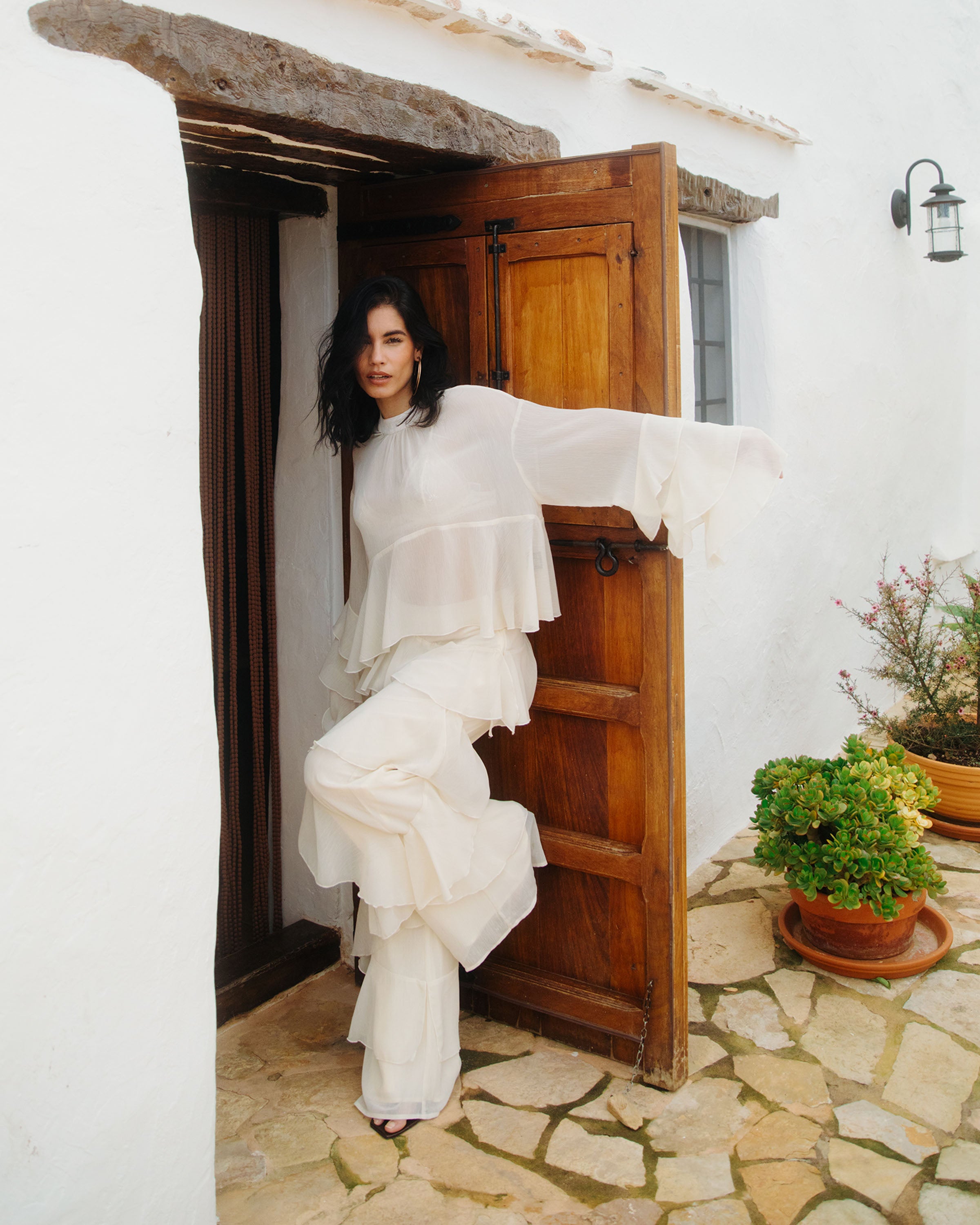 Wide Ruffle Aya Pantalon