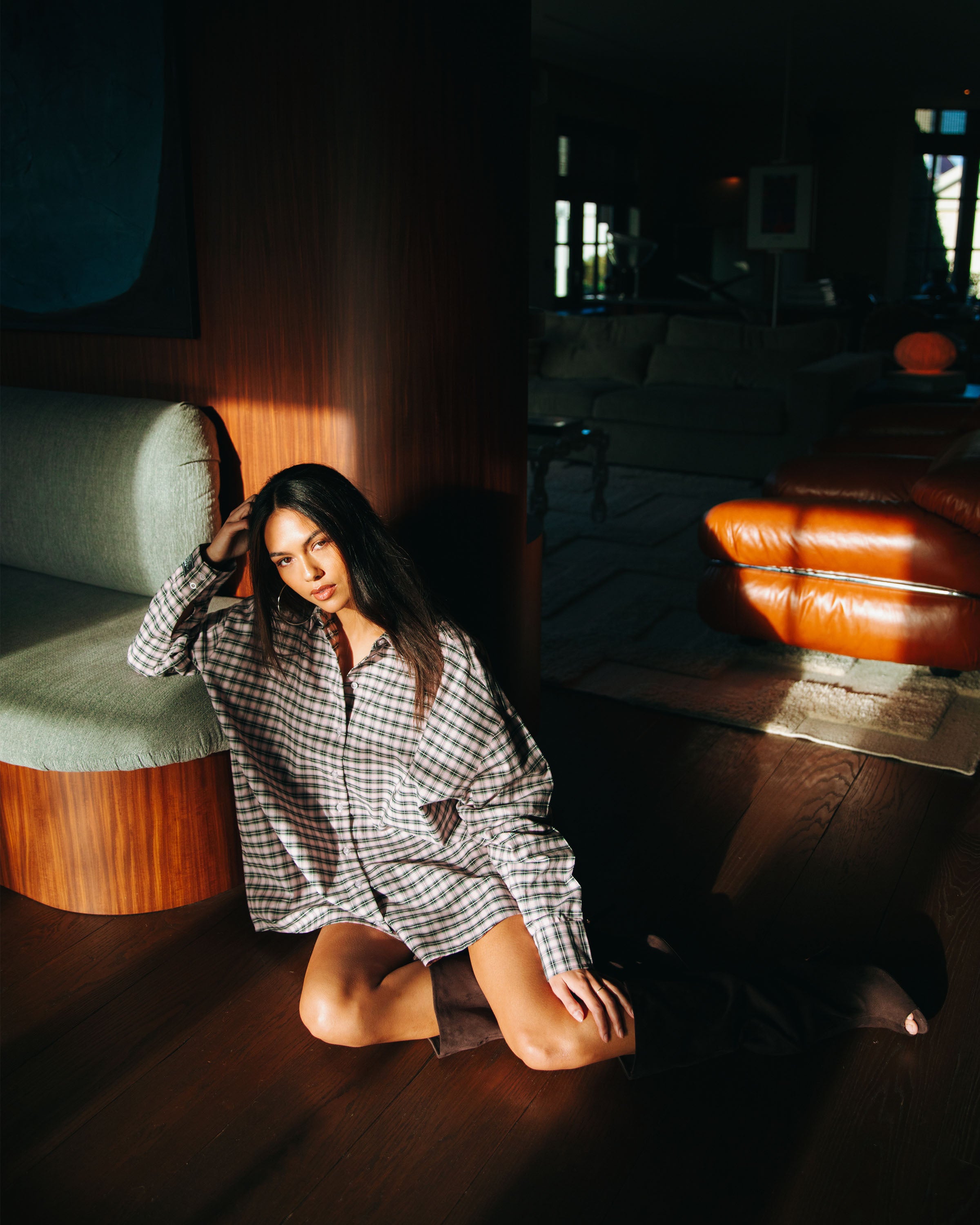 Oversized Check Lolay Blouse