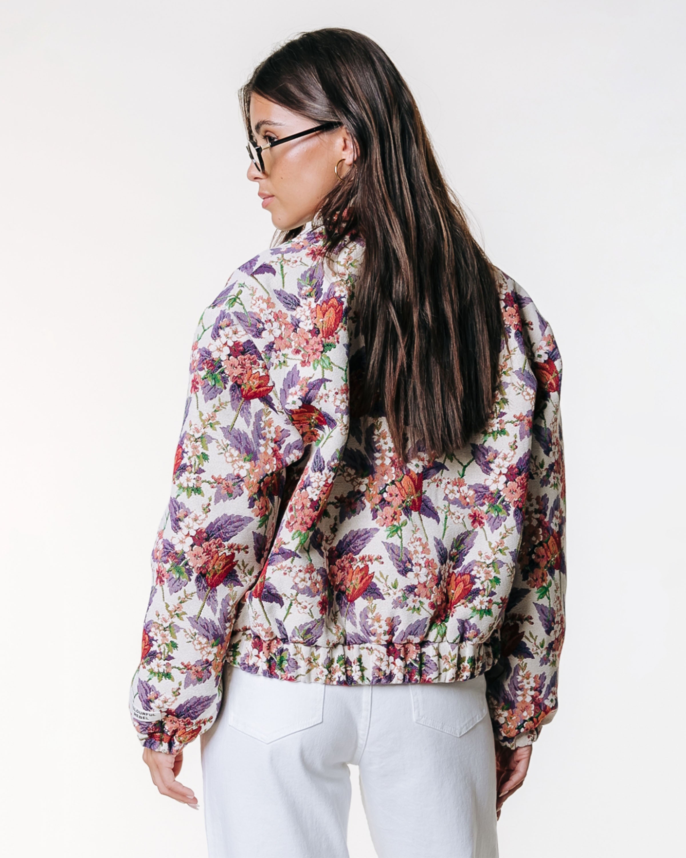 Bente Flower Jacquard Bomberjas