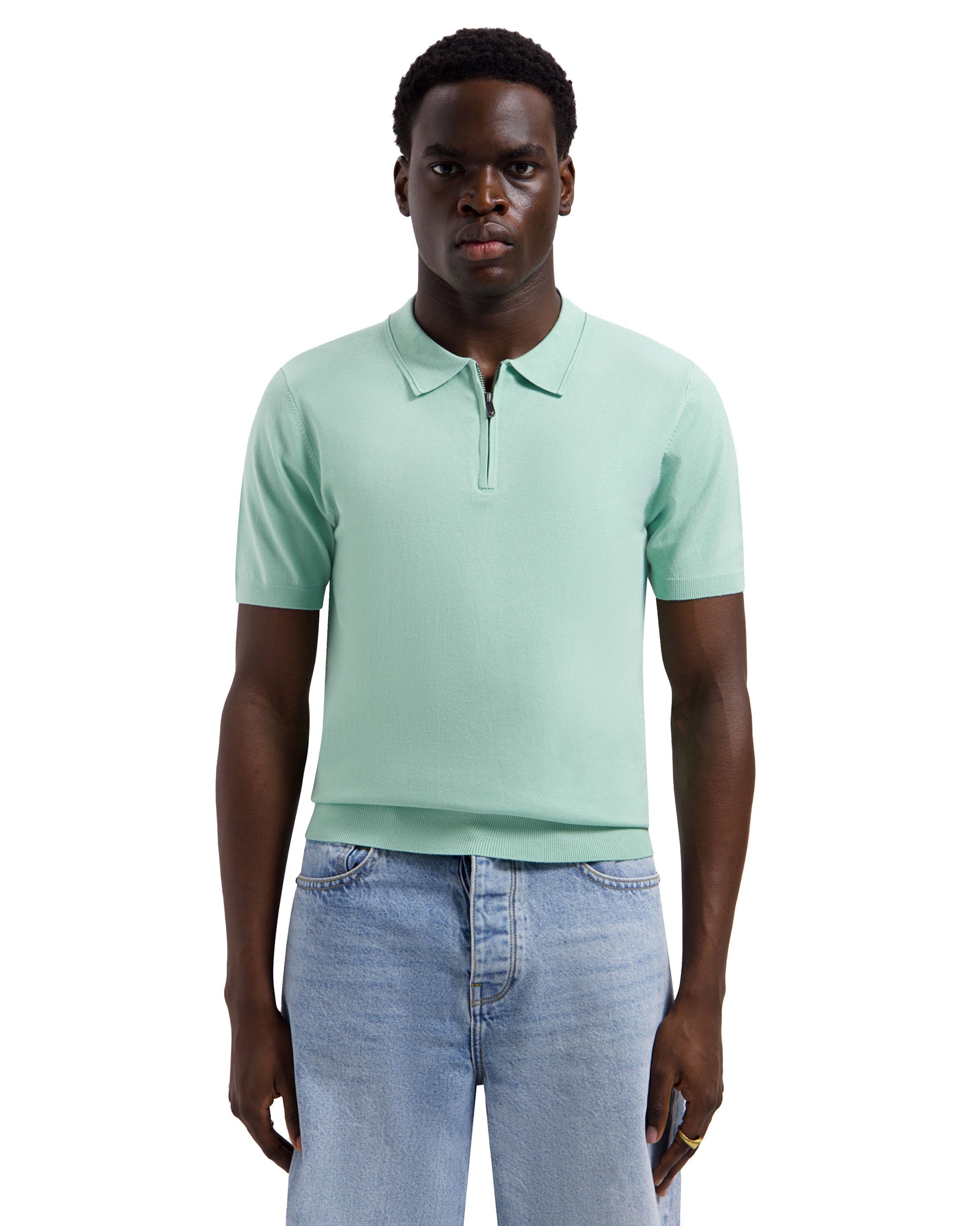 Flat Half-Zip Polo