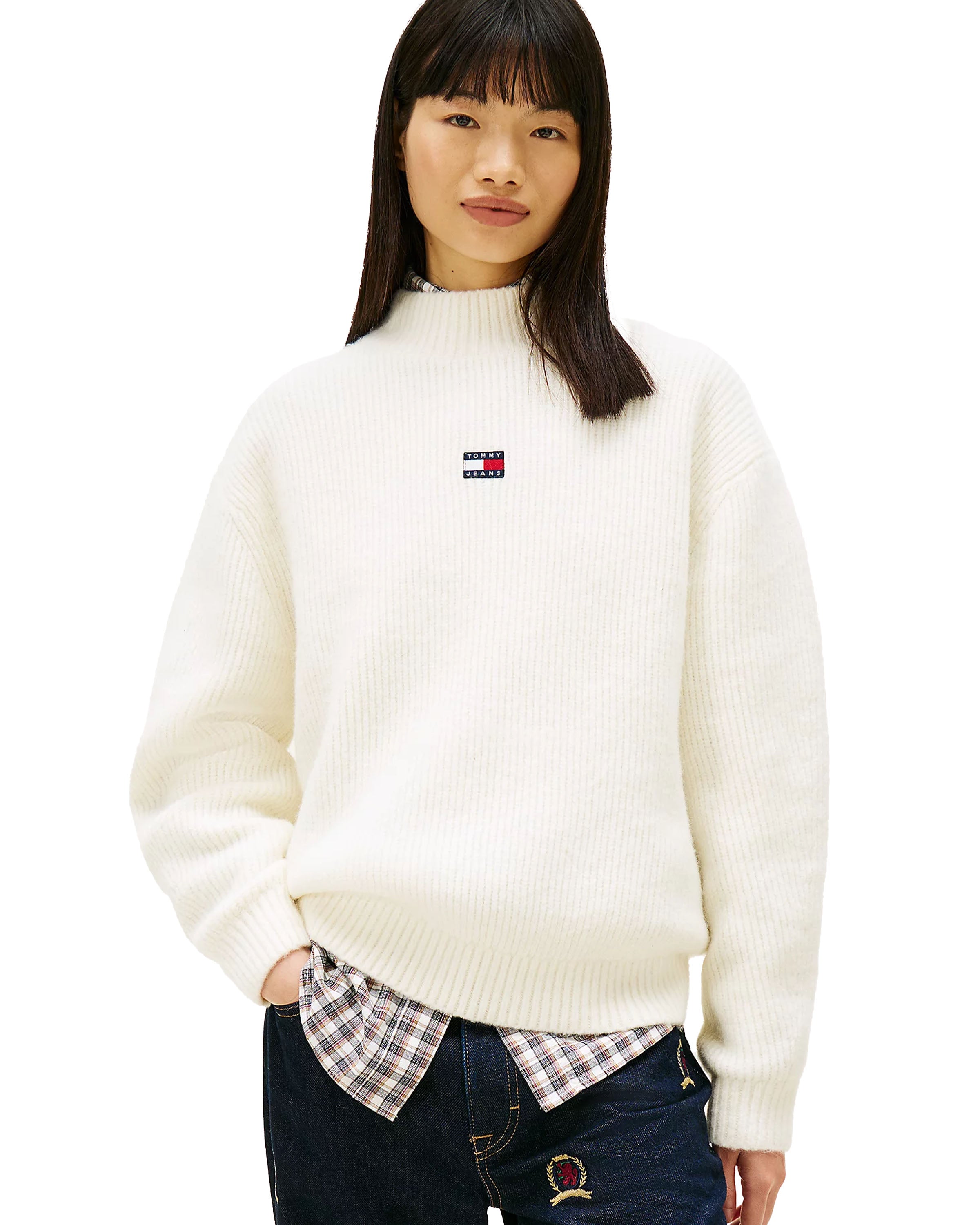 Mockneck Badge Sweater
