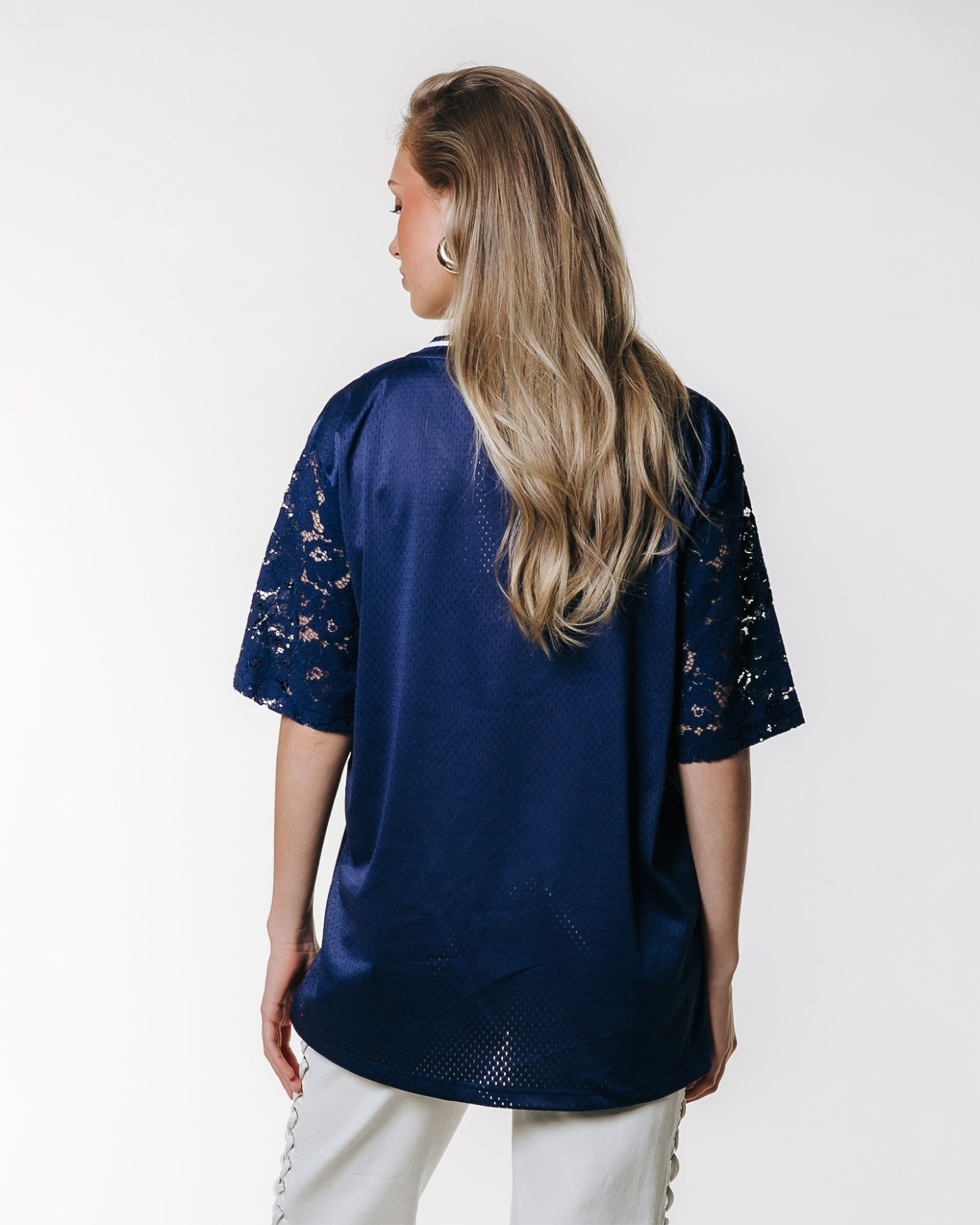 Tayla 33 Lace Mesh Football T-Shirt