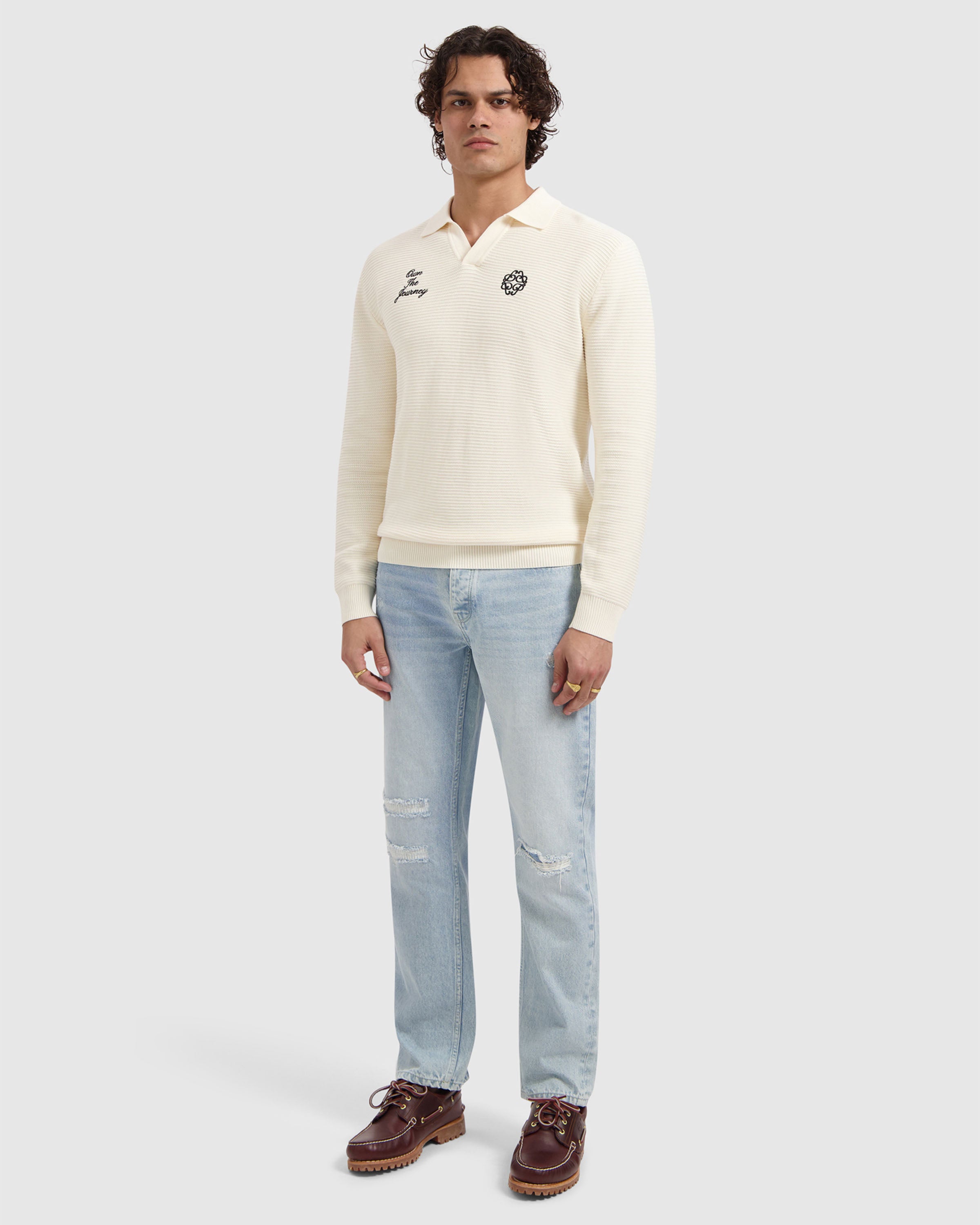 Embroidered Braided Polo