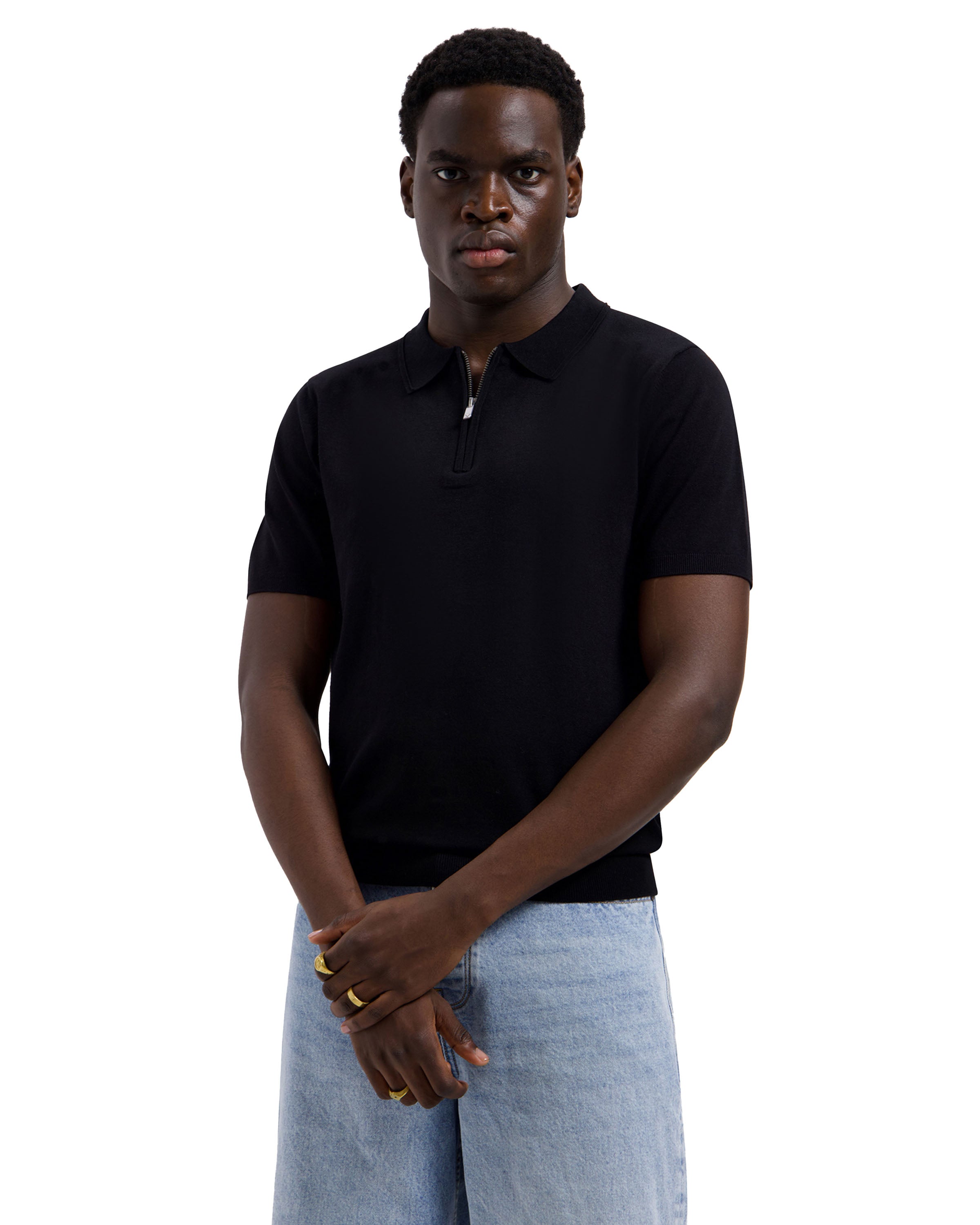Flat Half-Zip Polo