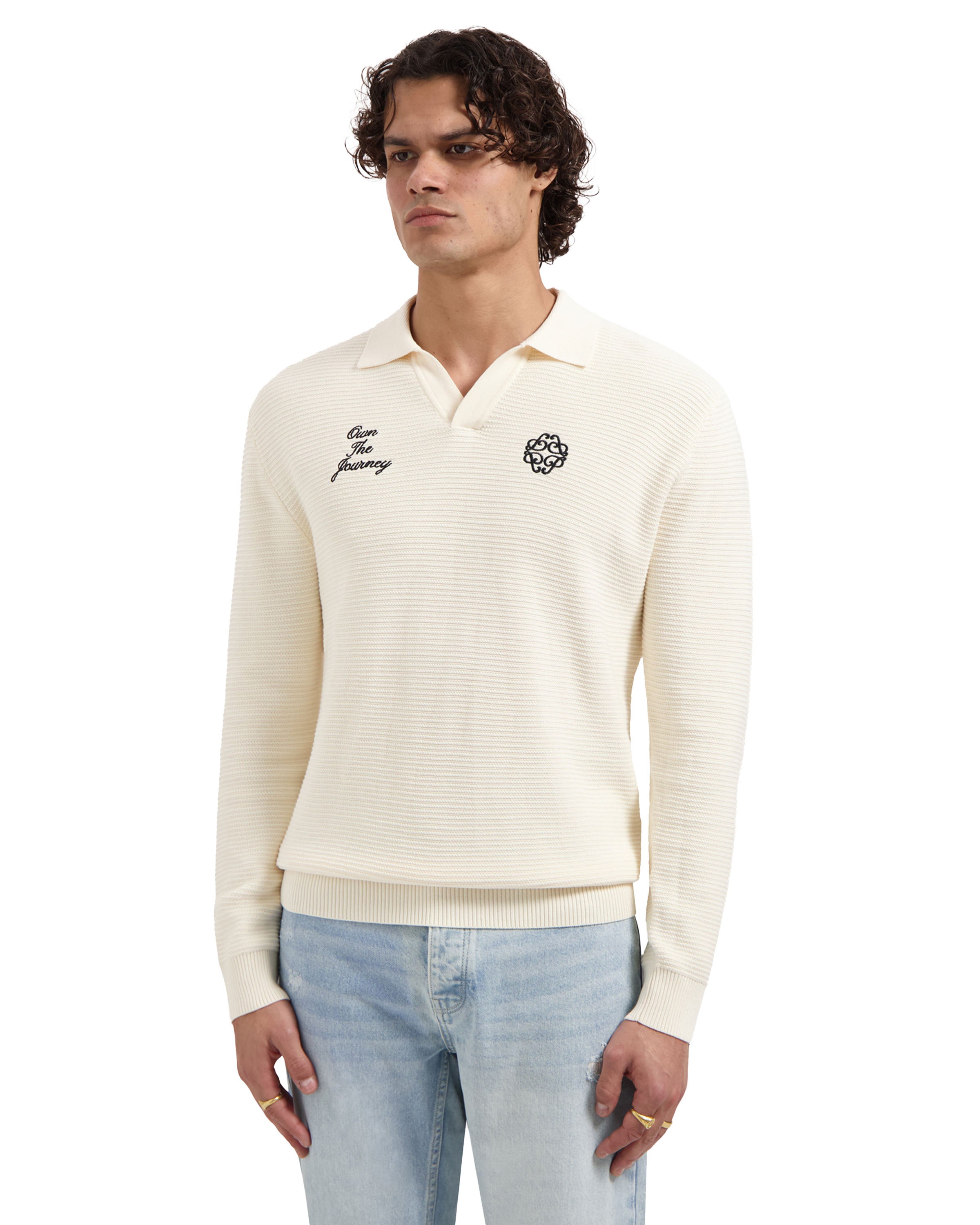 Embroidered Braided Polo