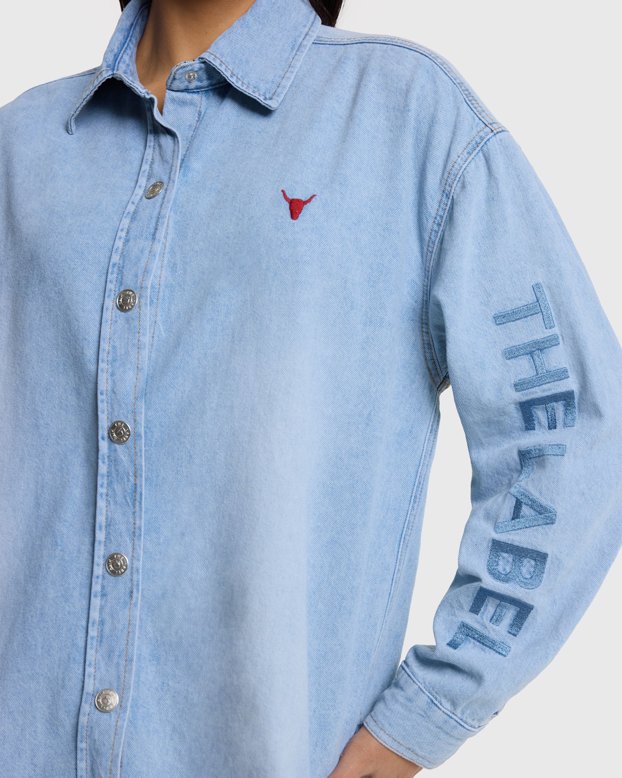 Flowy Denim Oversized Blouse