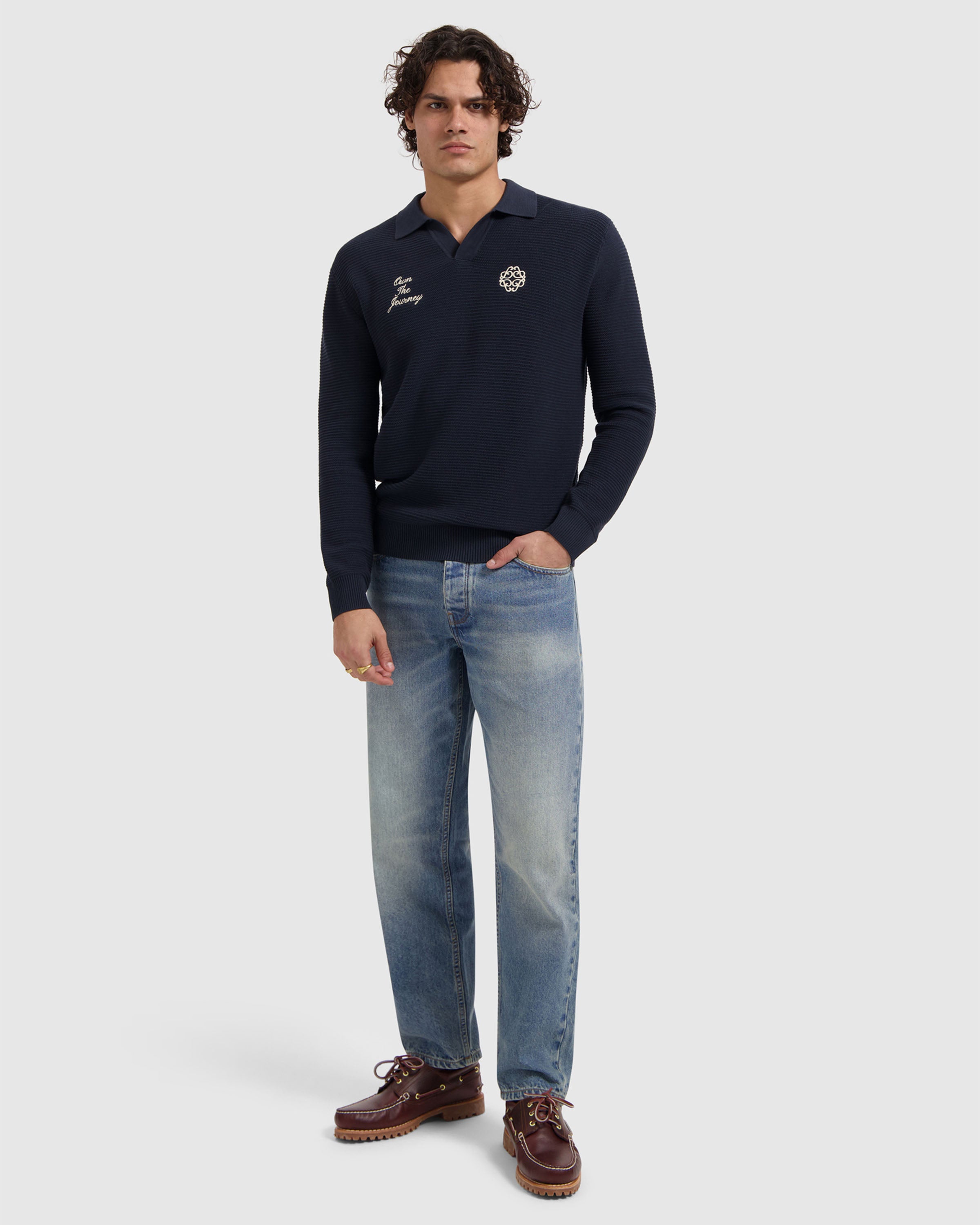 Embroidered Braided Polo