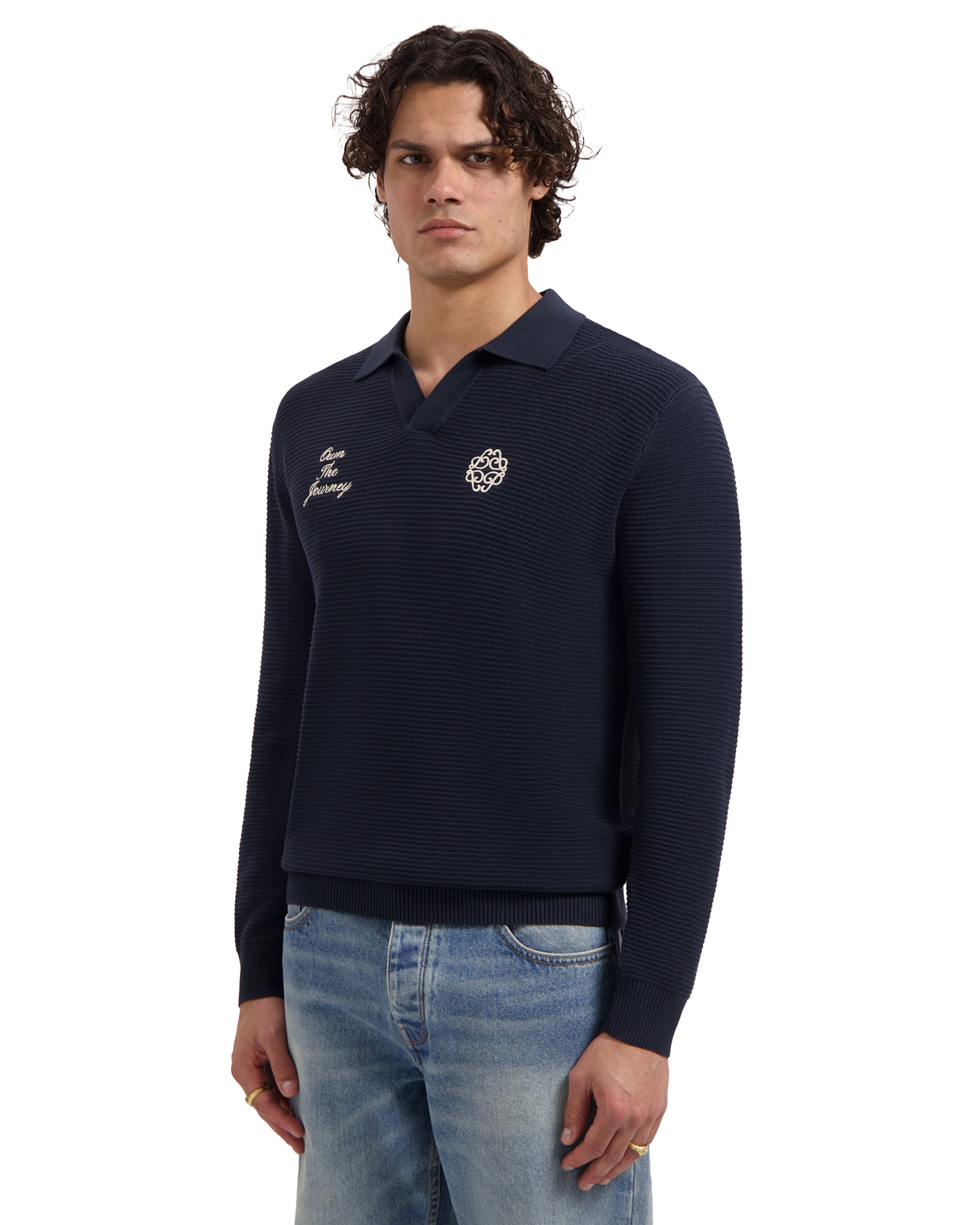 Embroidered Braided Polo