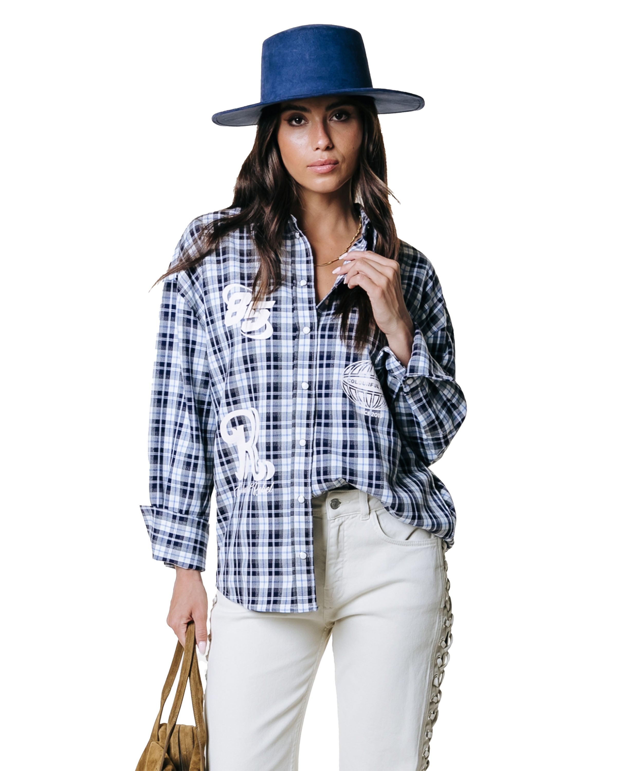 Talia Check Logo Blouse