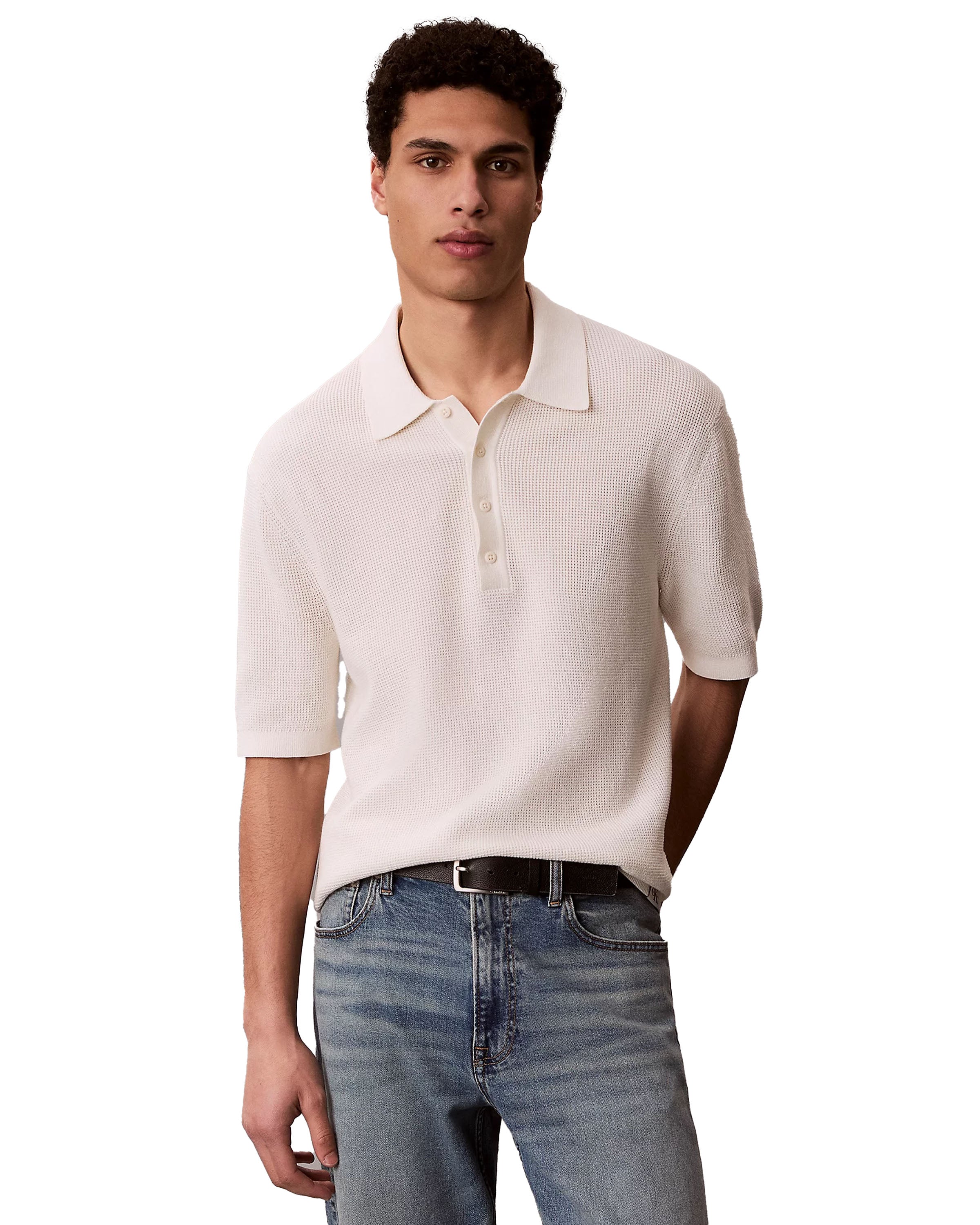 Cotton Waffle Polo