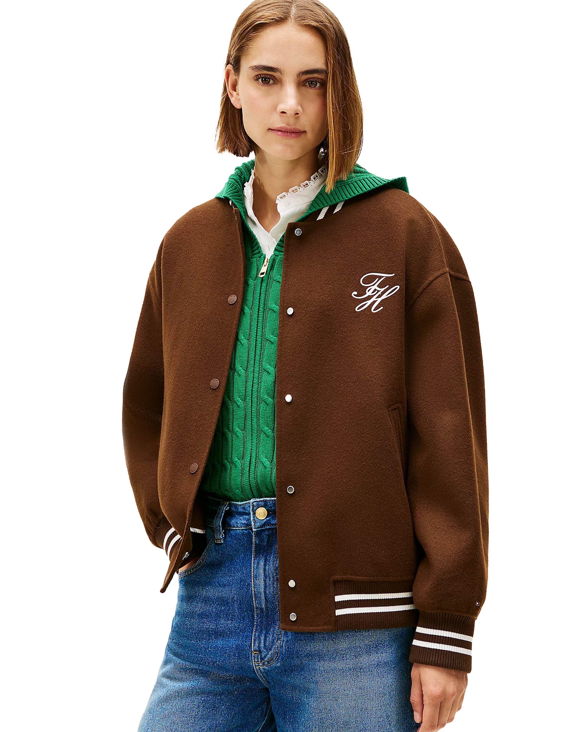 Wool Varsity Bomber Jas