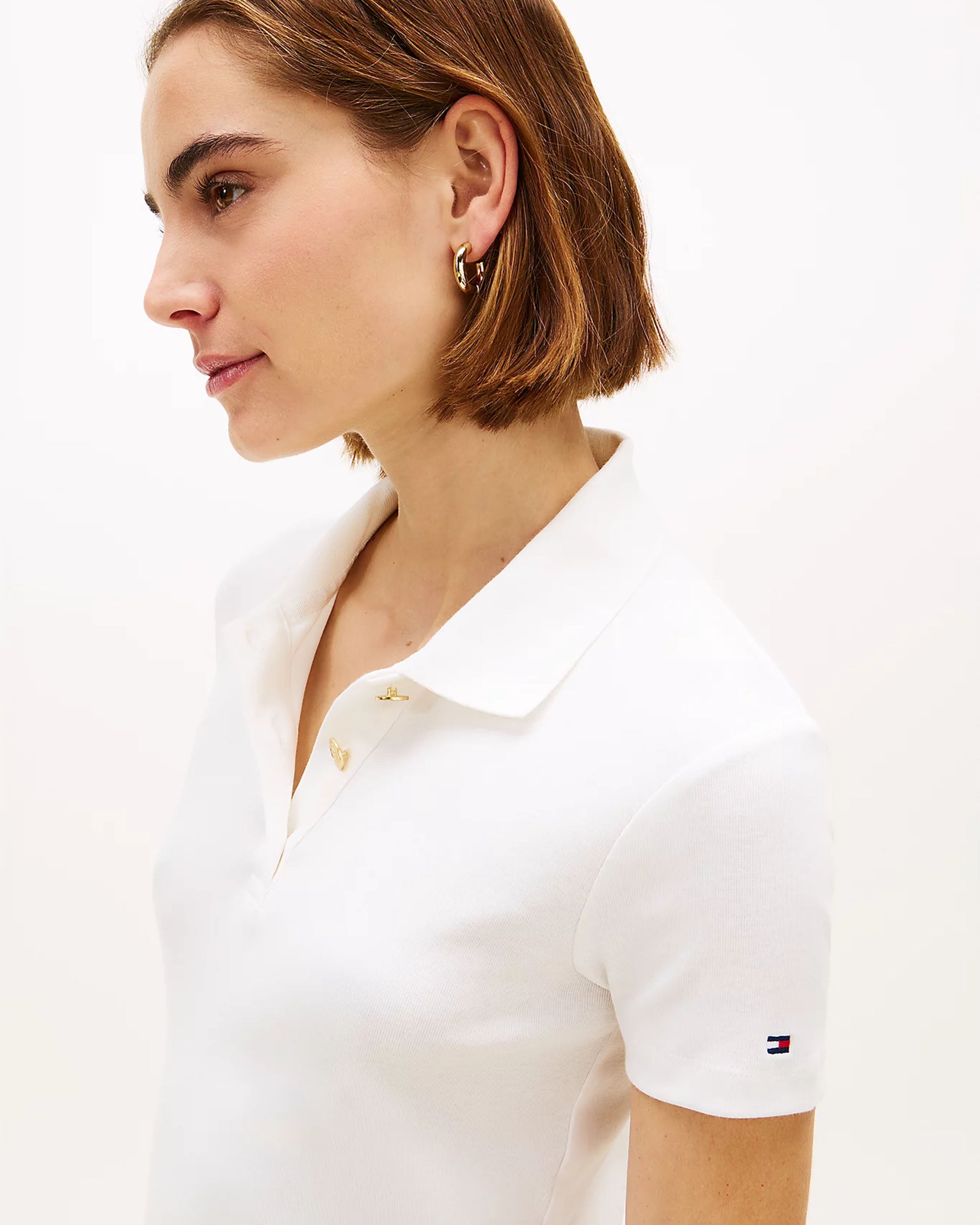Gold Button Slim Polo