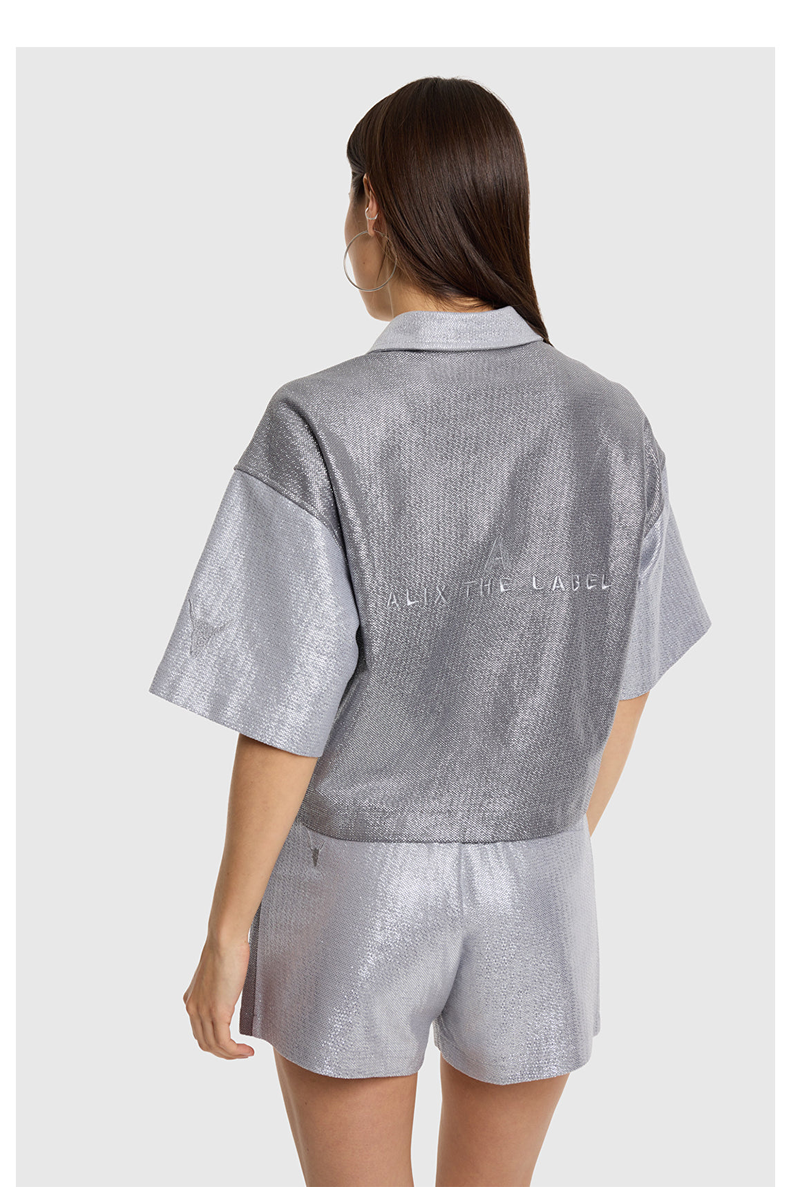 Foil Cropped Blouse