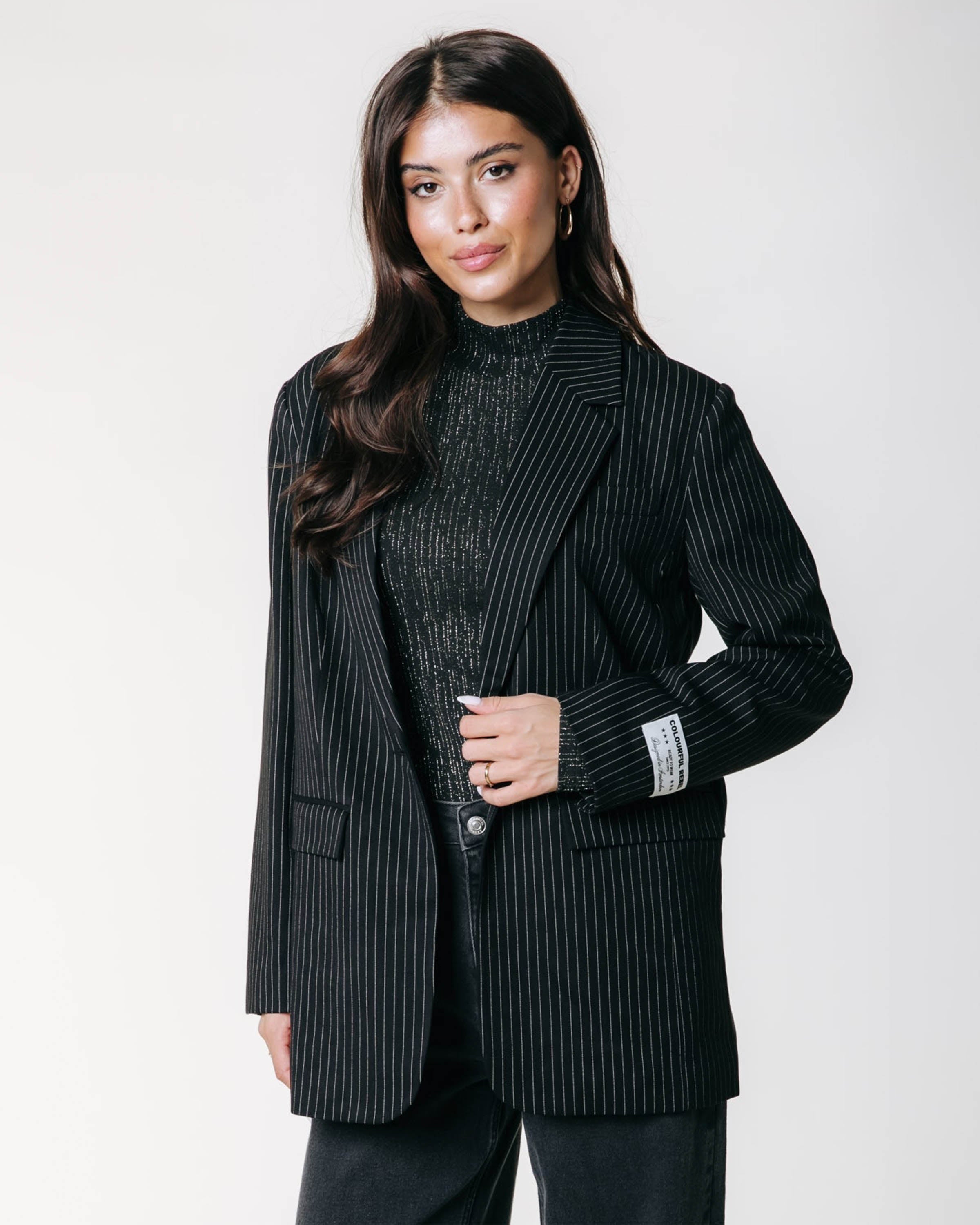 Jesra Pinstripe No 9 Lace Blazer