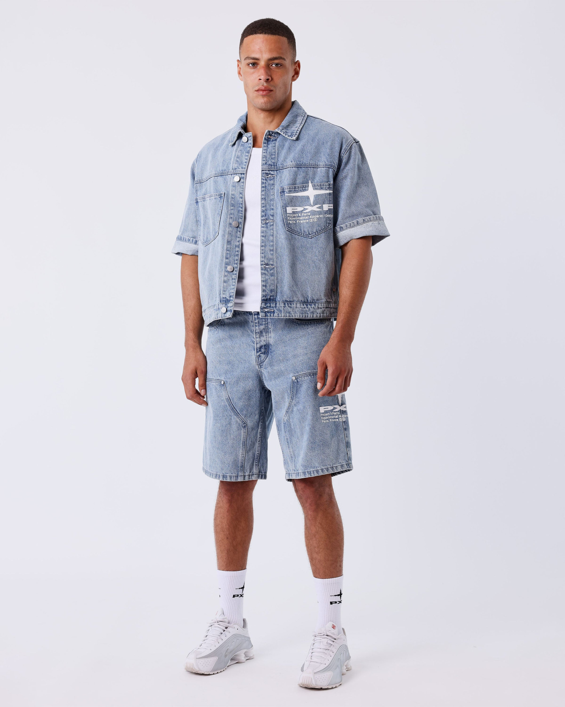 Denim Overhemd + Denim Short Set