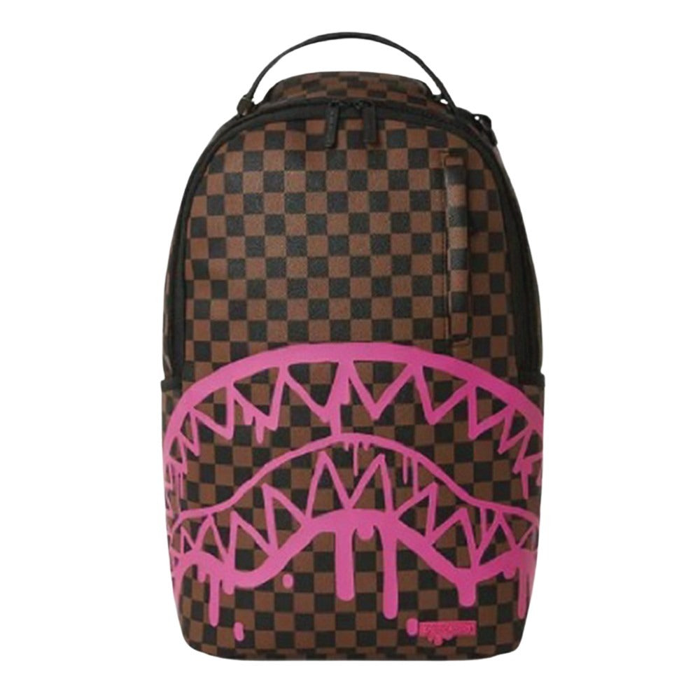 Pink Drip Brown Check DLX Rugzak