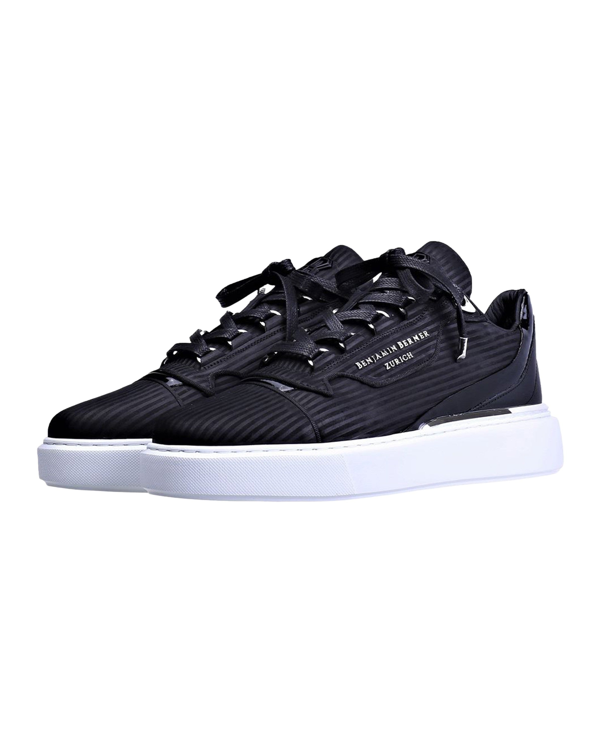 Raphael Low Top Black 3D Striped Sneaker