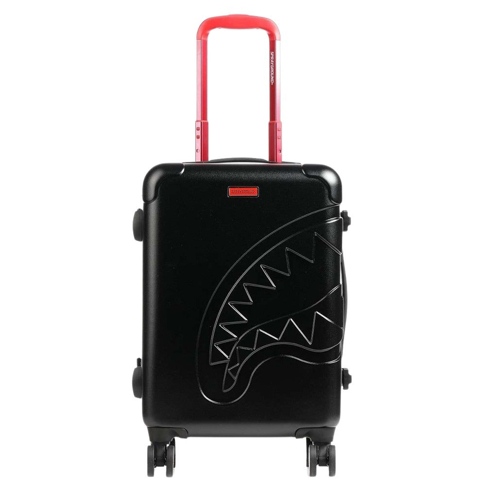 BLACK MOLDED SHARK MOUTH CARRY-ON TROLLY
