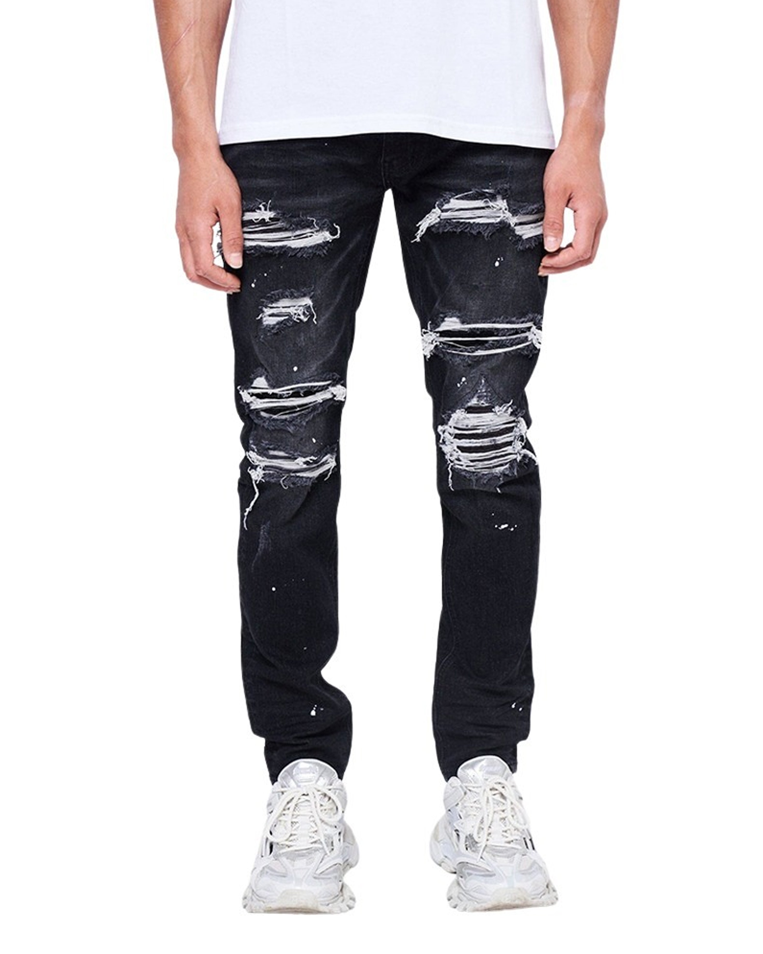 Sanko Slim Fit Ripped Distressed Spijkerbroek