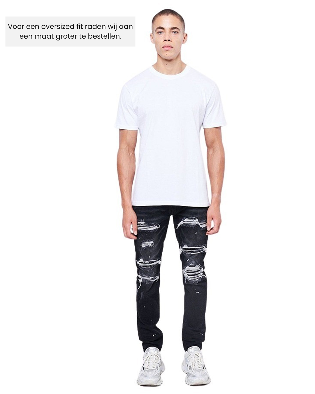 Sanko Slim Fit Ripped Distressed Spijkerbroek