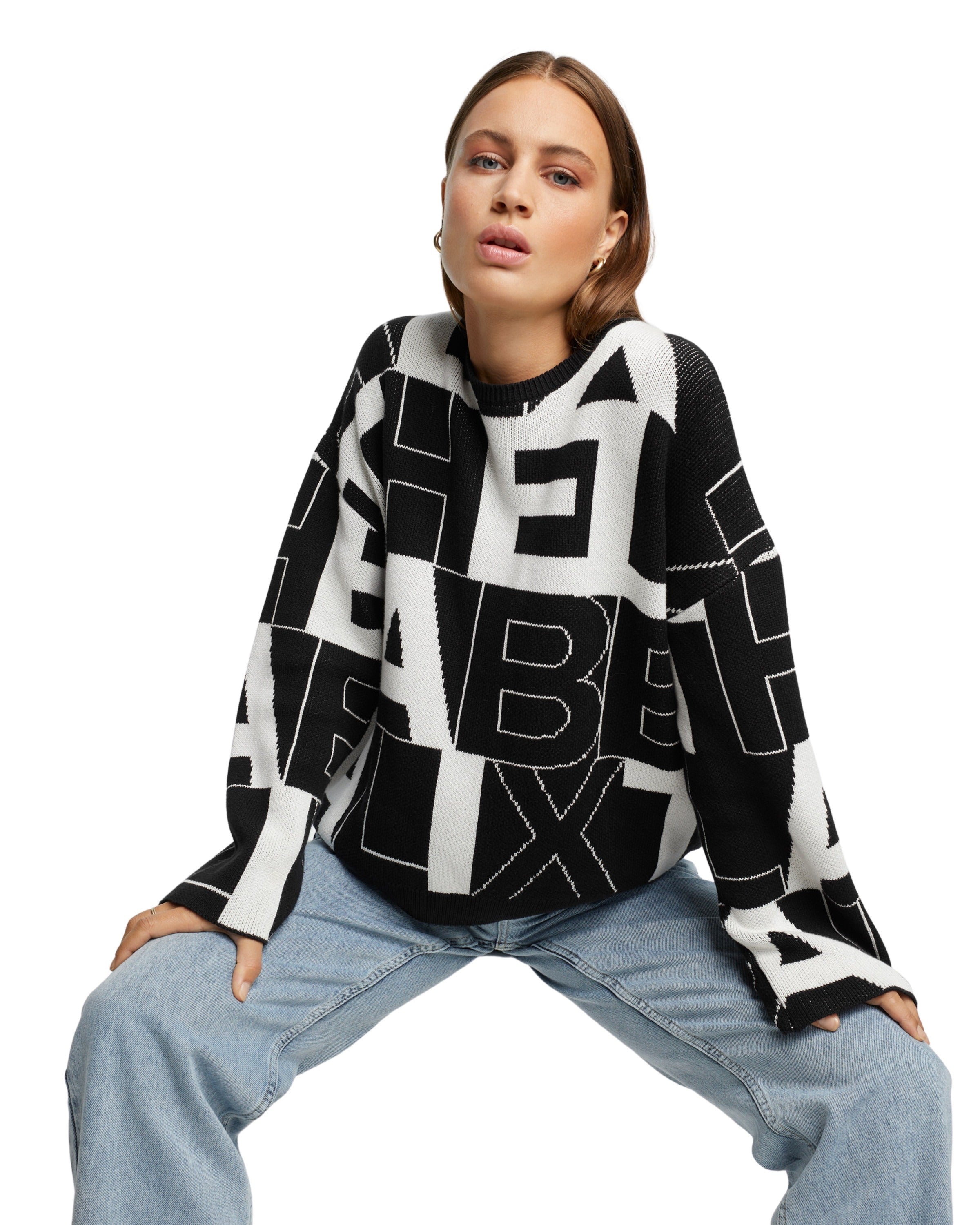 Black White Pullover