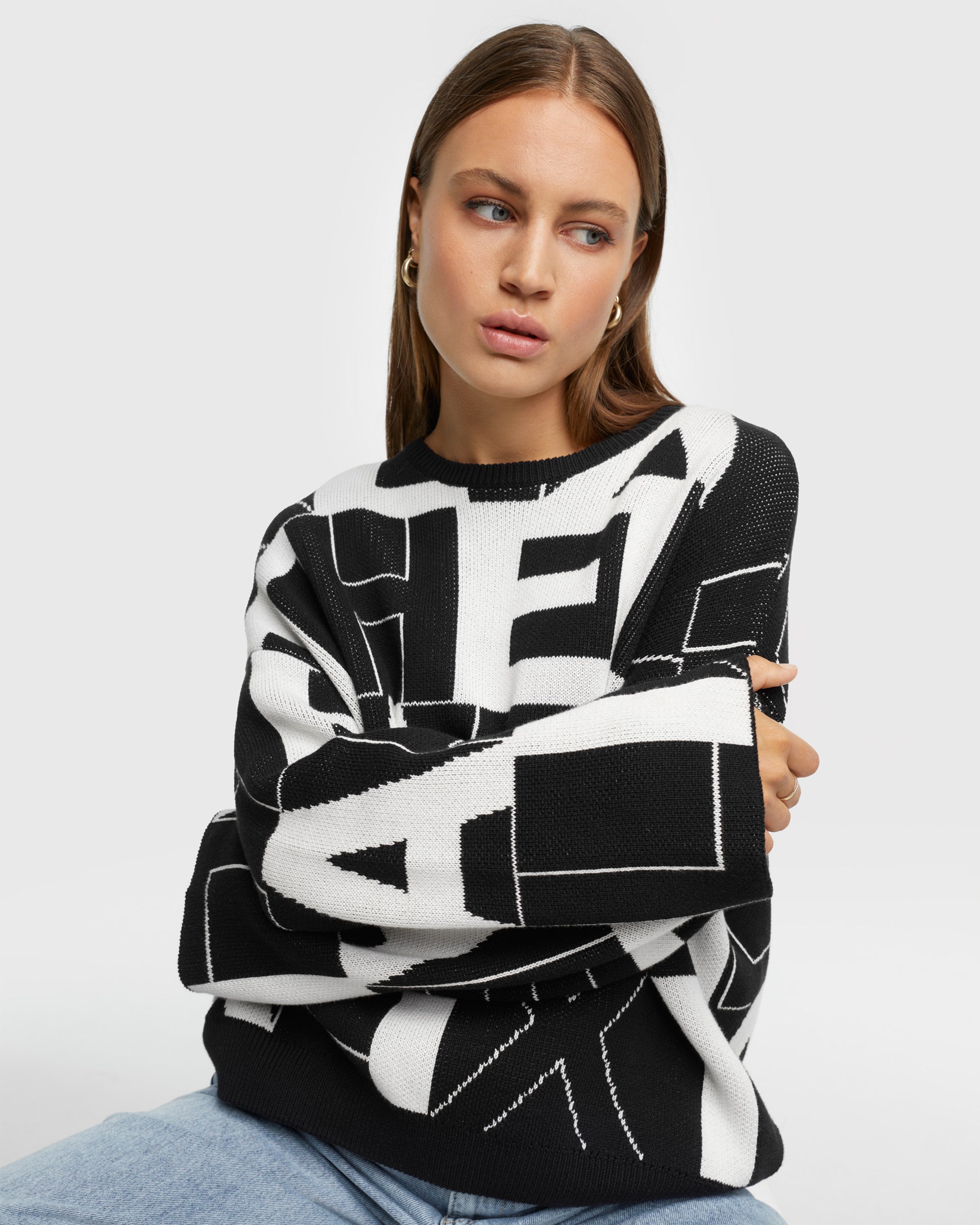 Black White Pullover