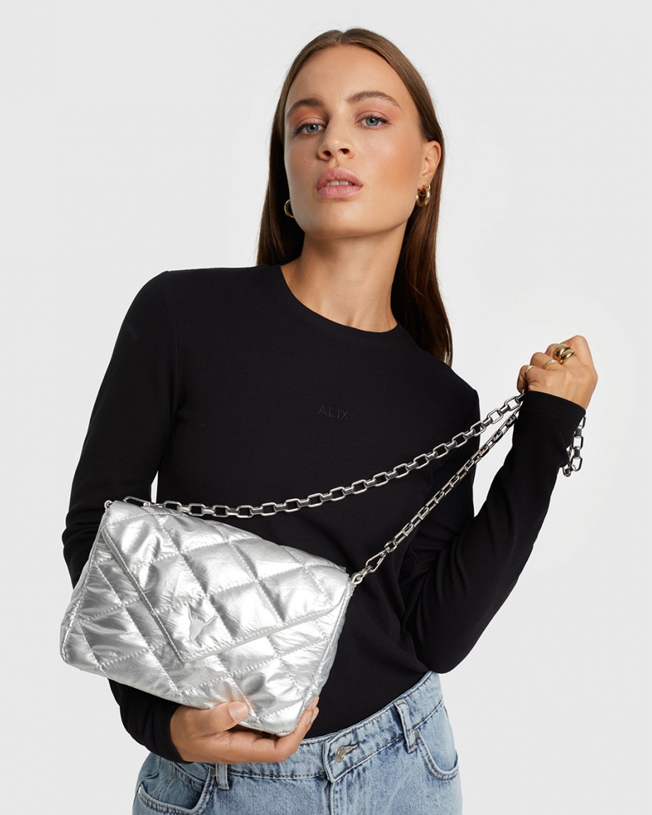 Quilted Metallic Schoudertas