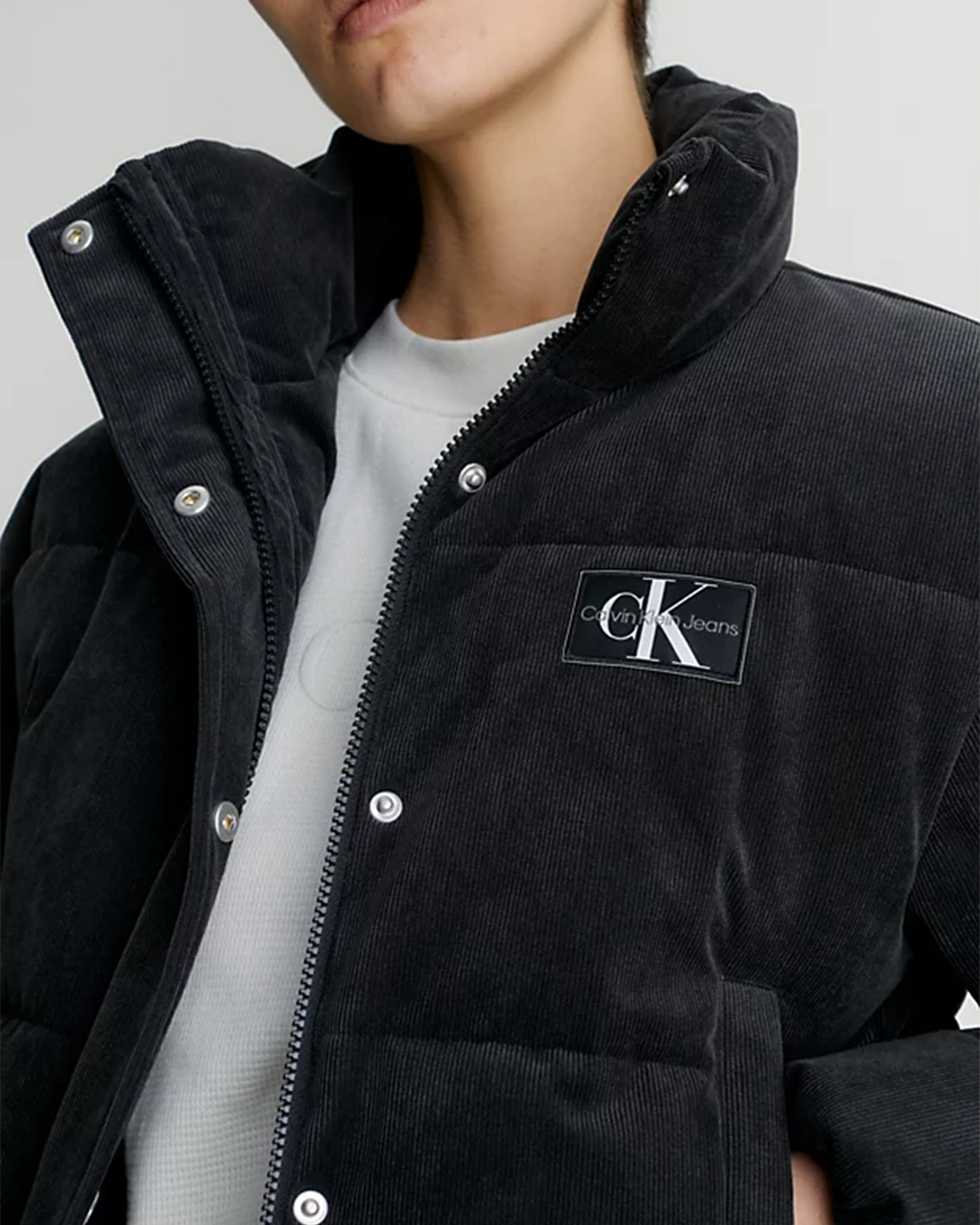 Corduroy Cropped Puffer