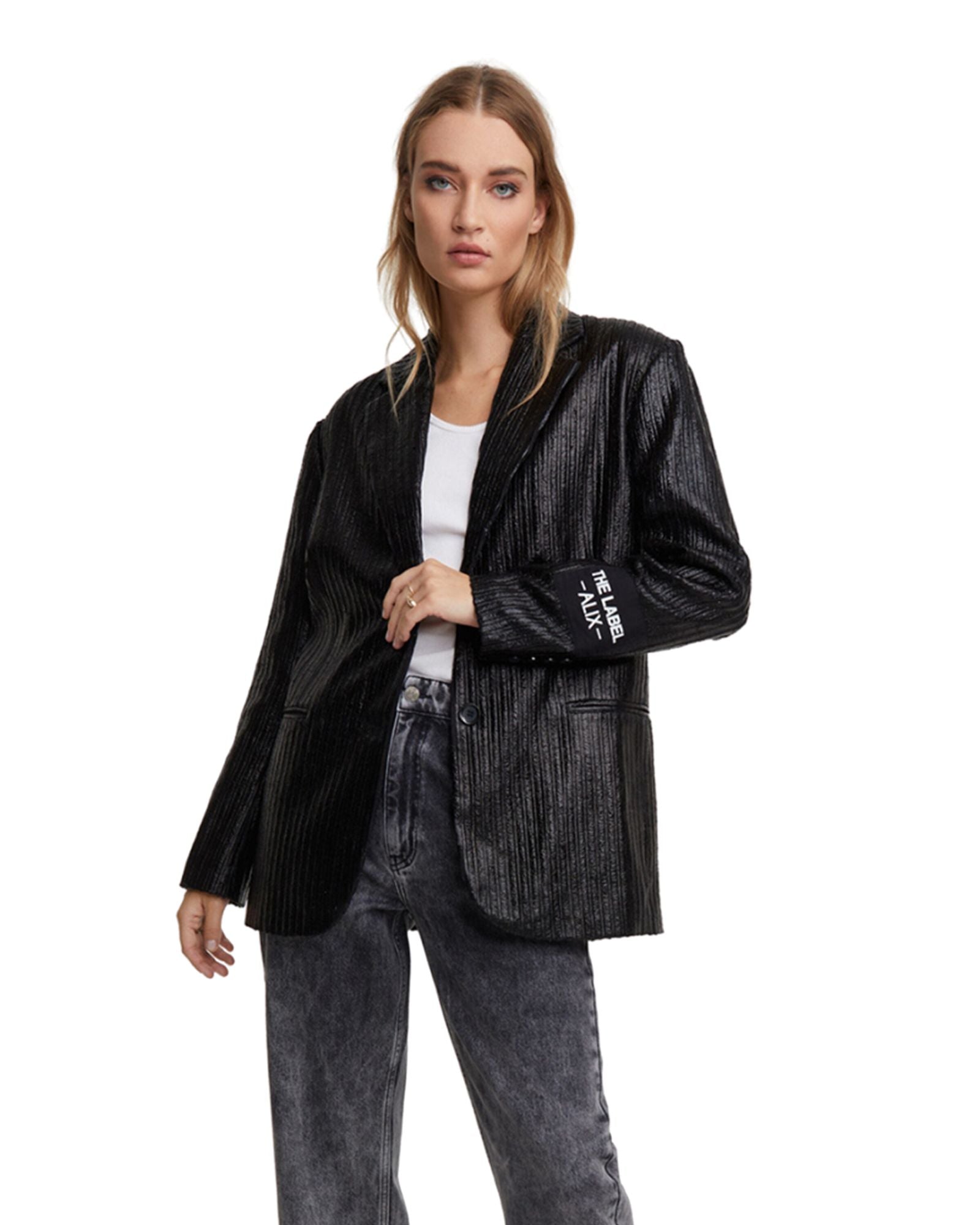 Shiny Rib Blazer