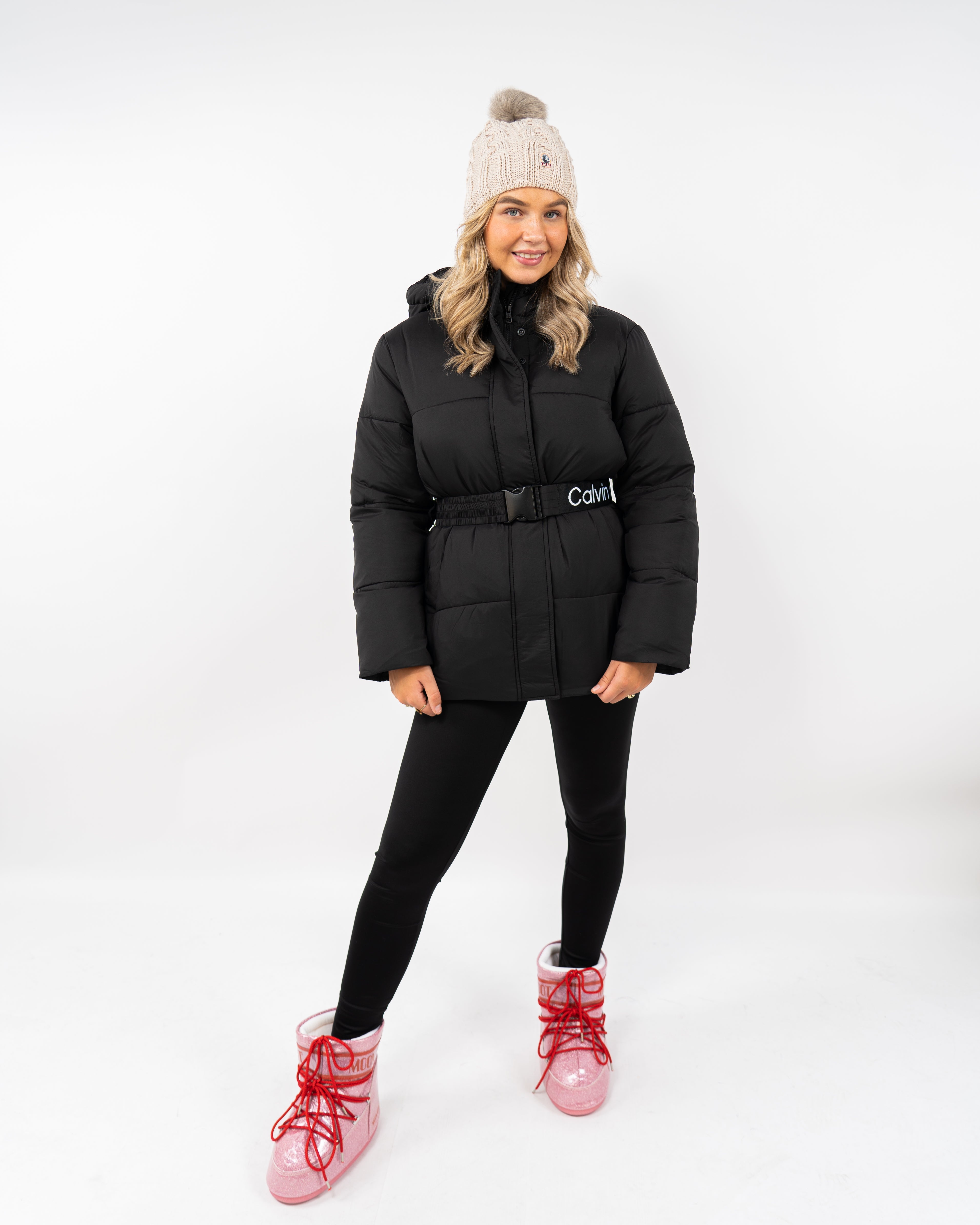 Logo Belt Short Puffer