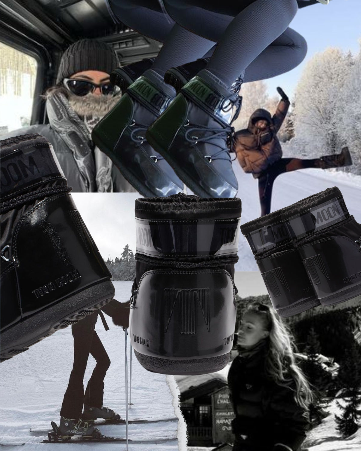 Snowboots Icon Low Black Satin