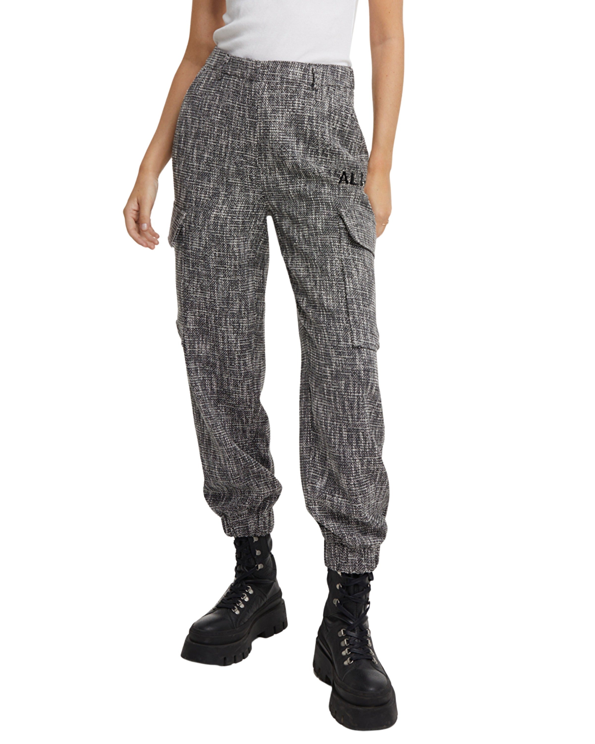 Woven boucle cargo pants