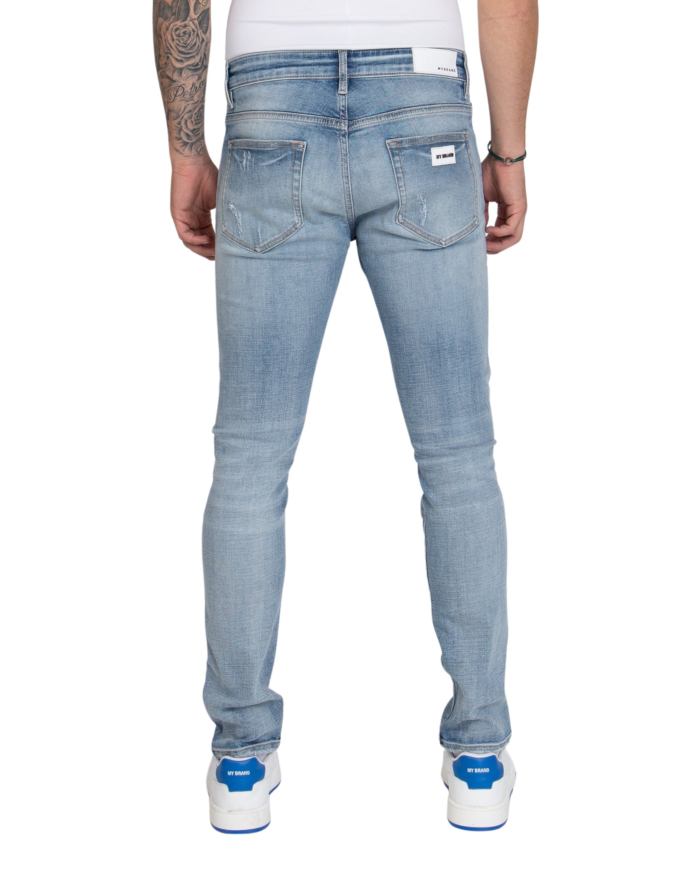 White Ripped Biker Jeans