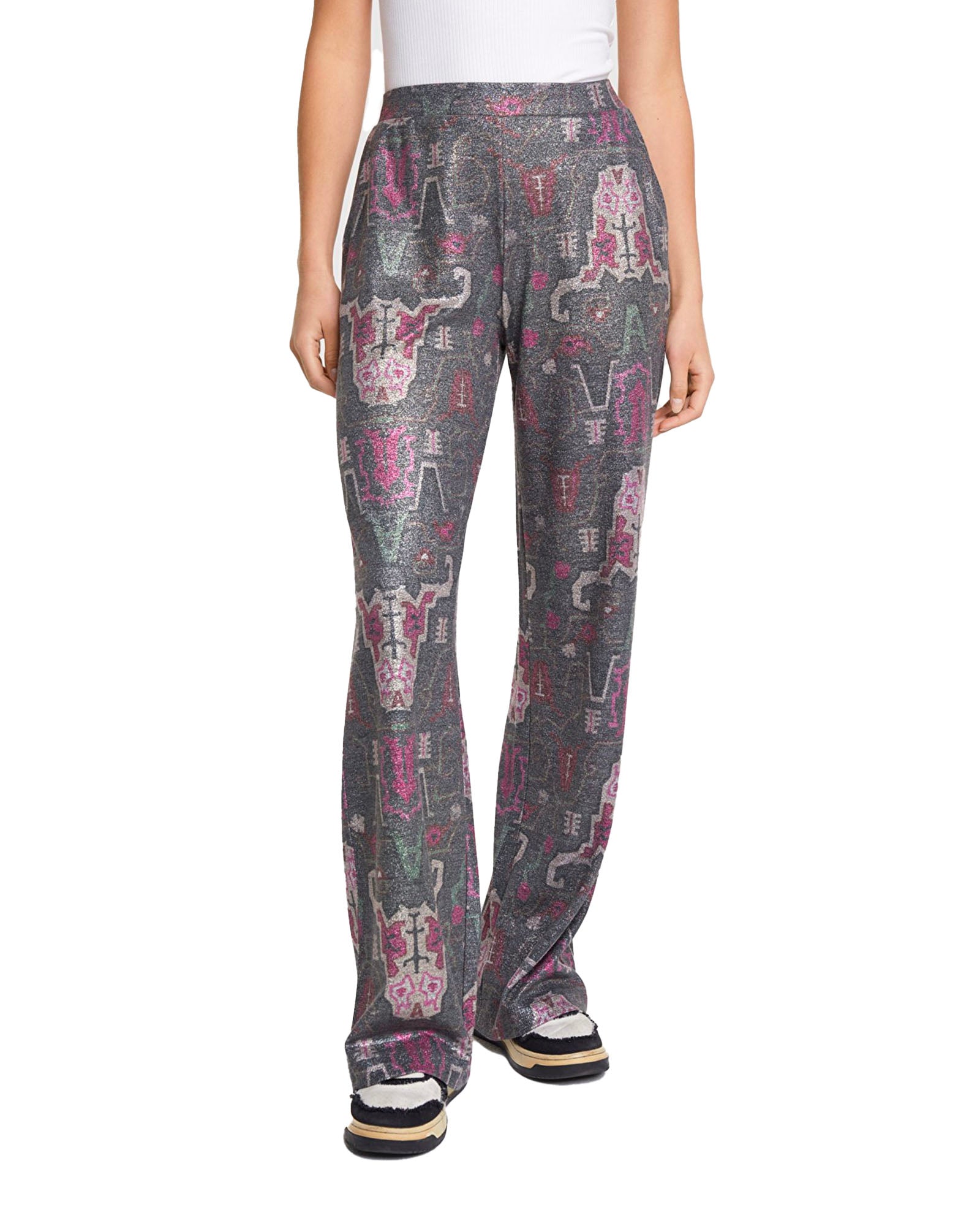 Ladies knitted ethnic lurex pants