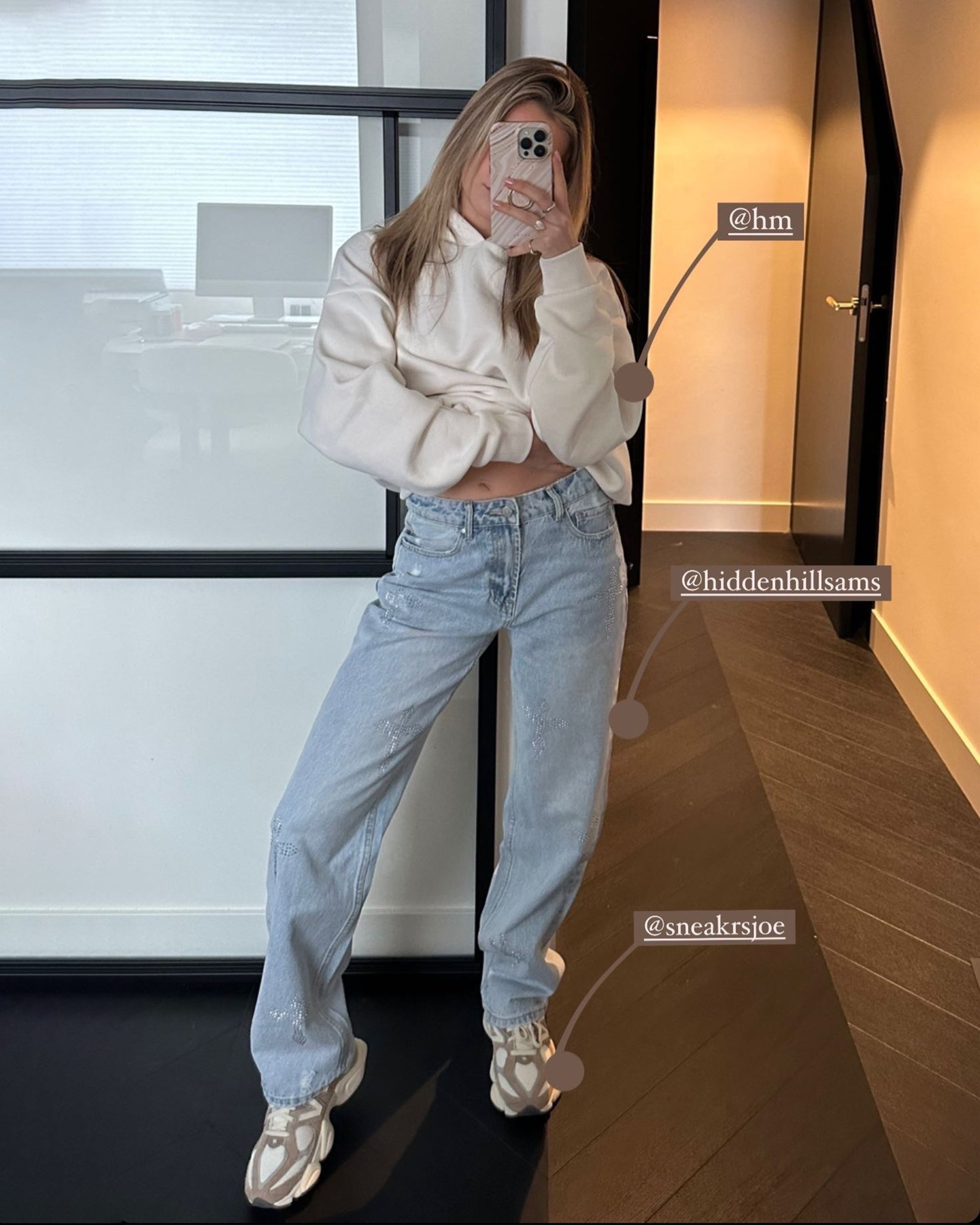 Rhinestone Cross Jeans