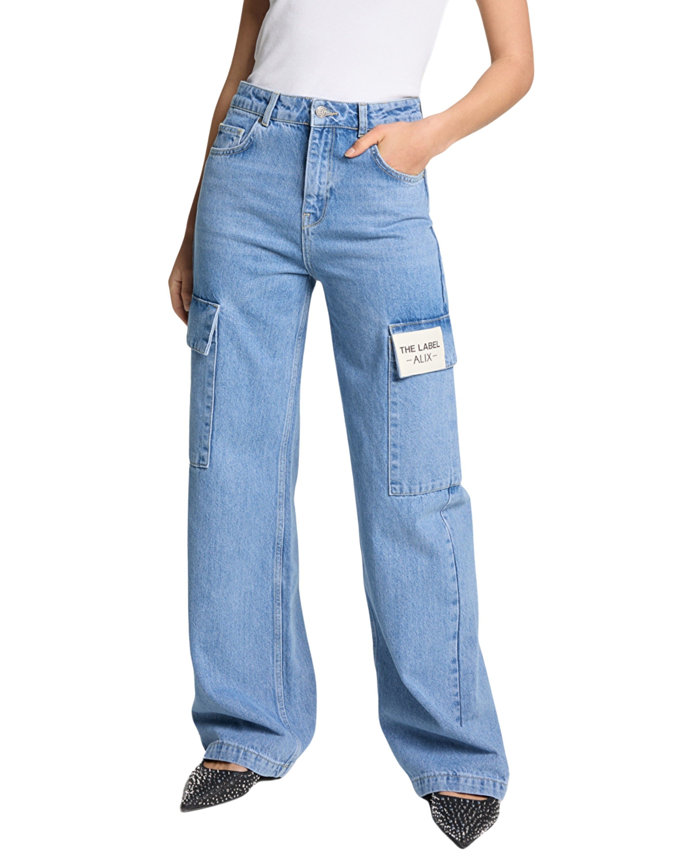 Woven Denim Cargo Broek