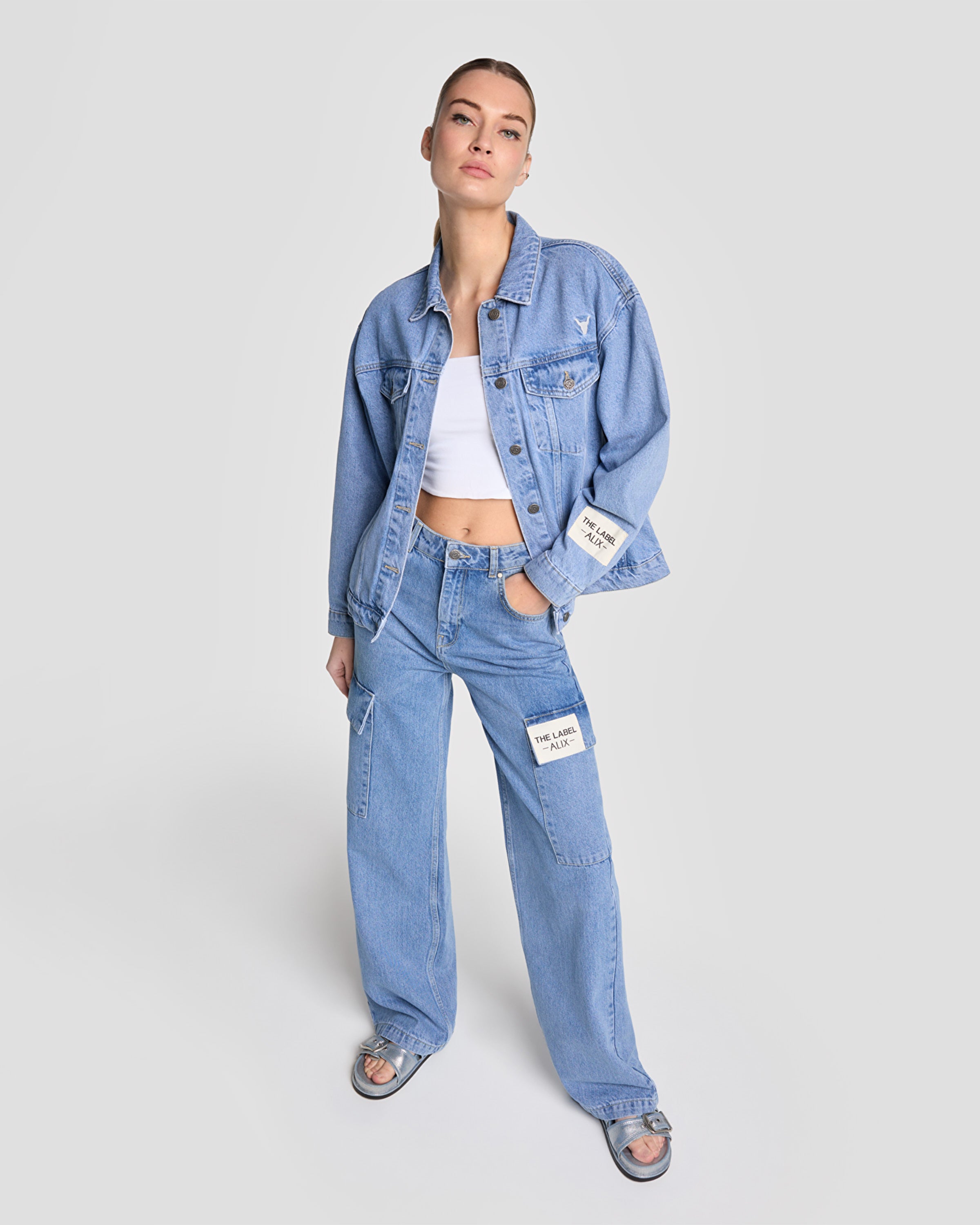 Woven Denim Cargo Broek