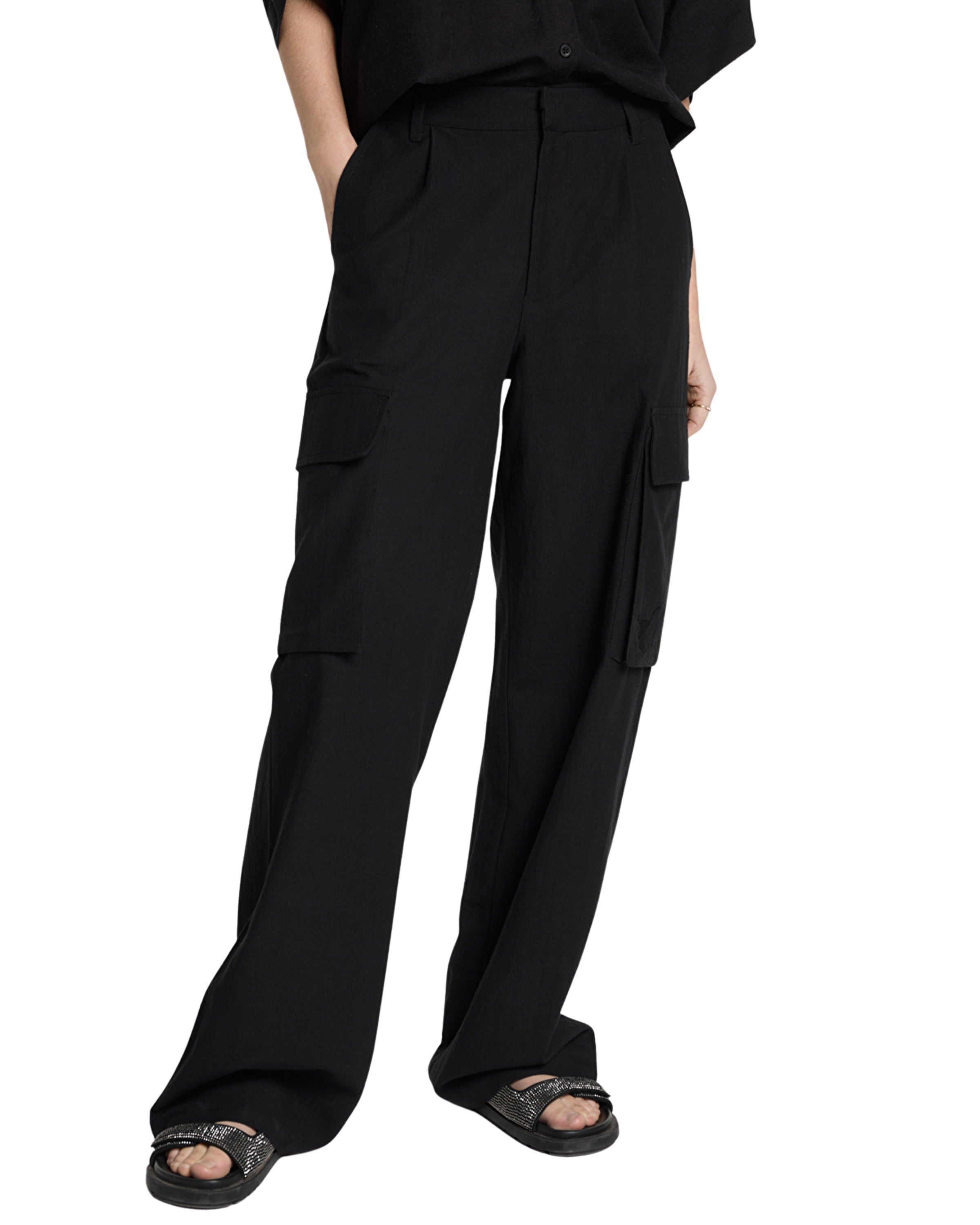 Woven Linen Cargo Broek