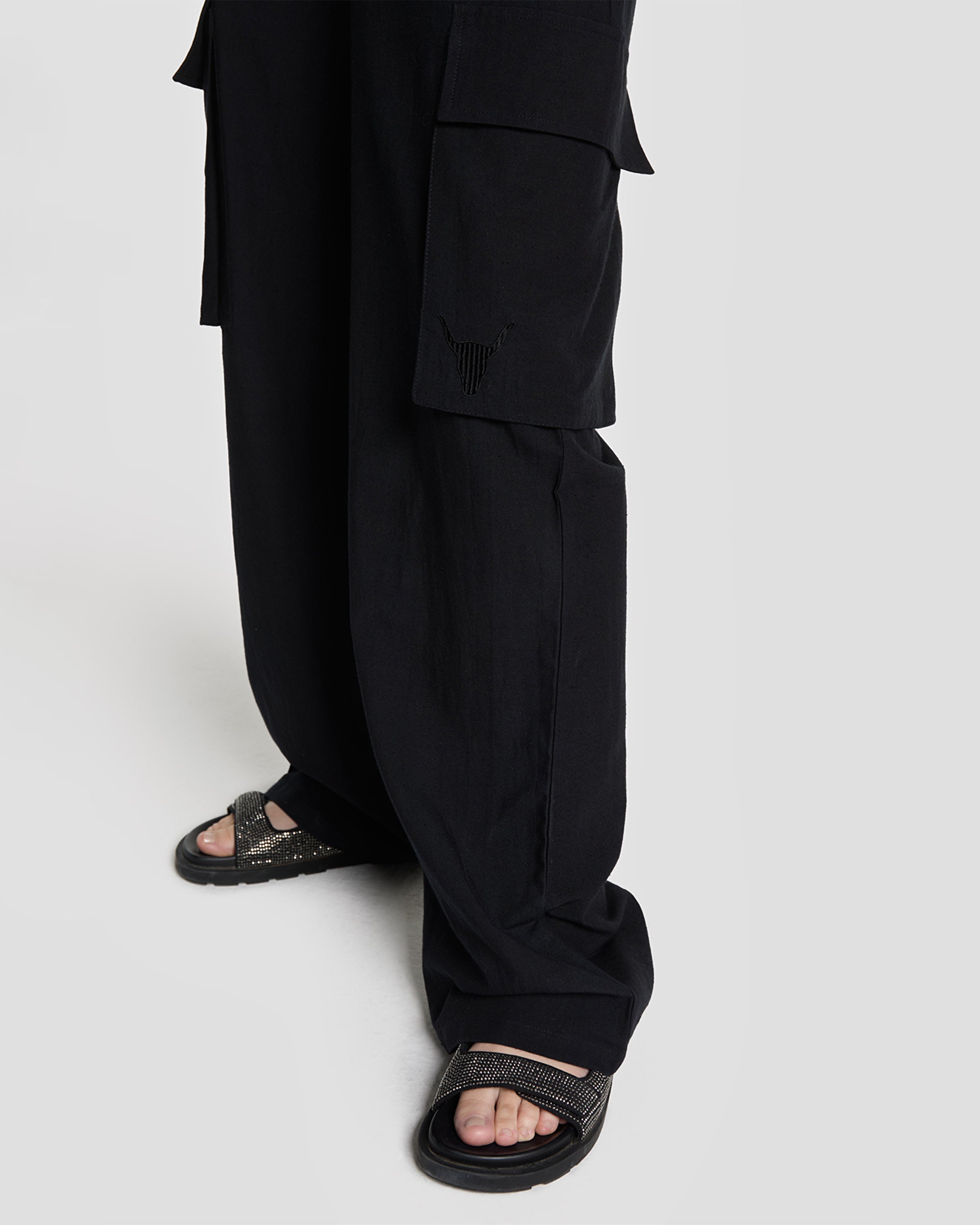 Woven Linen Cargo Broek