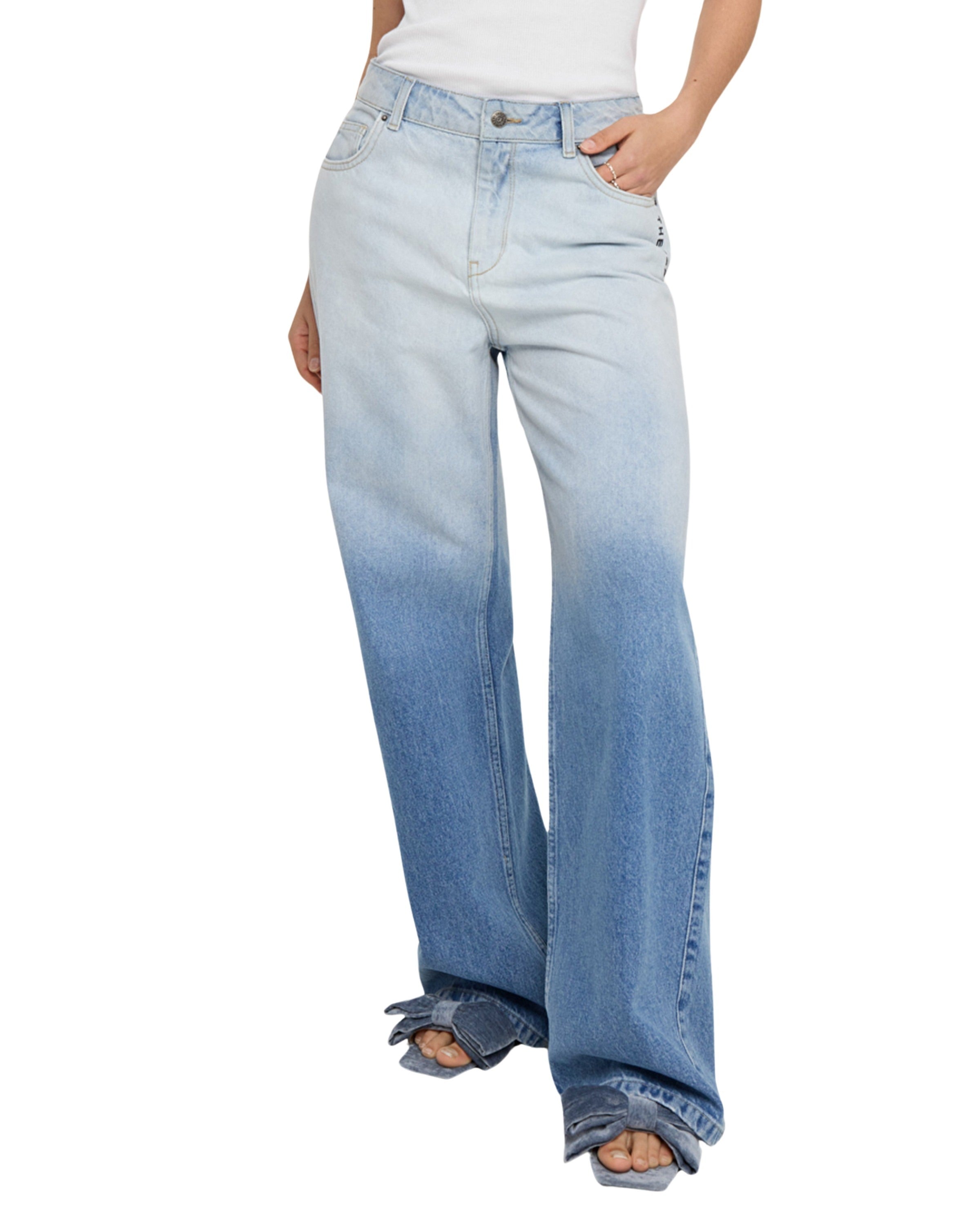 Ladies Woven Dip Dye Pants