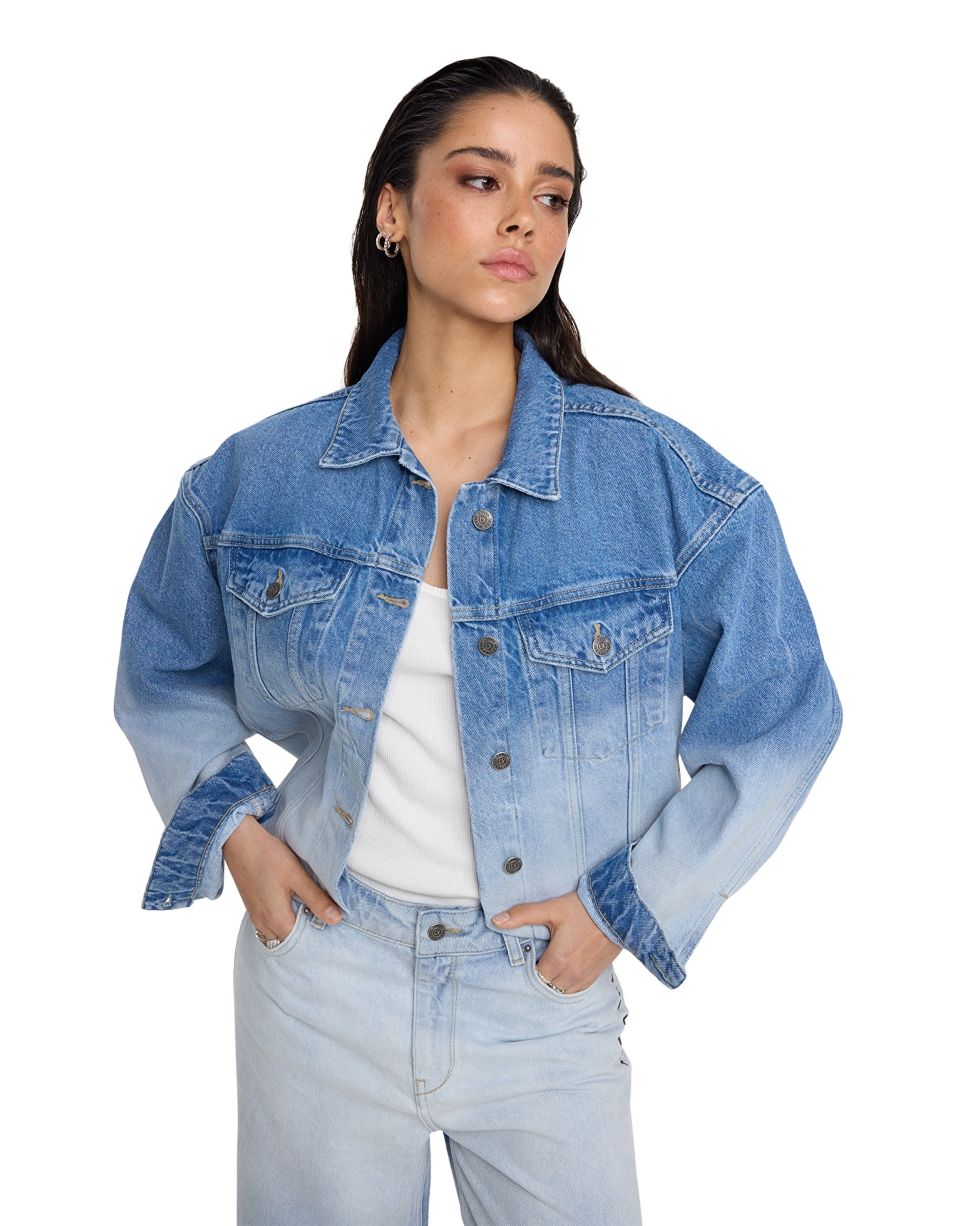 Ladies Woven Dip Dye Jacket