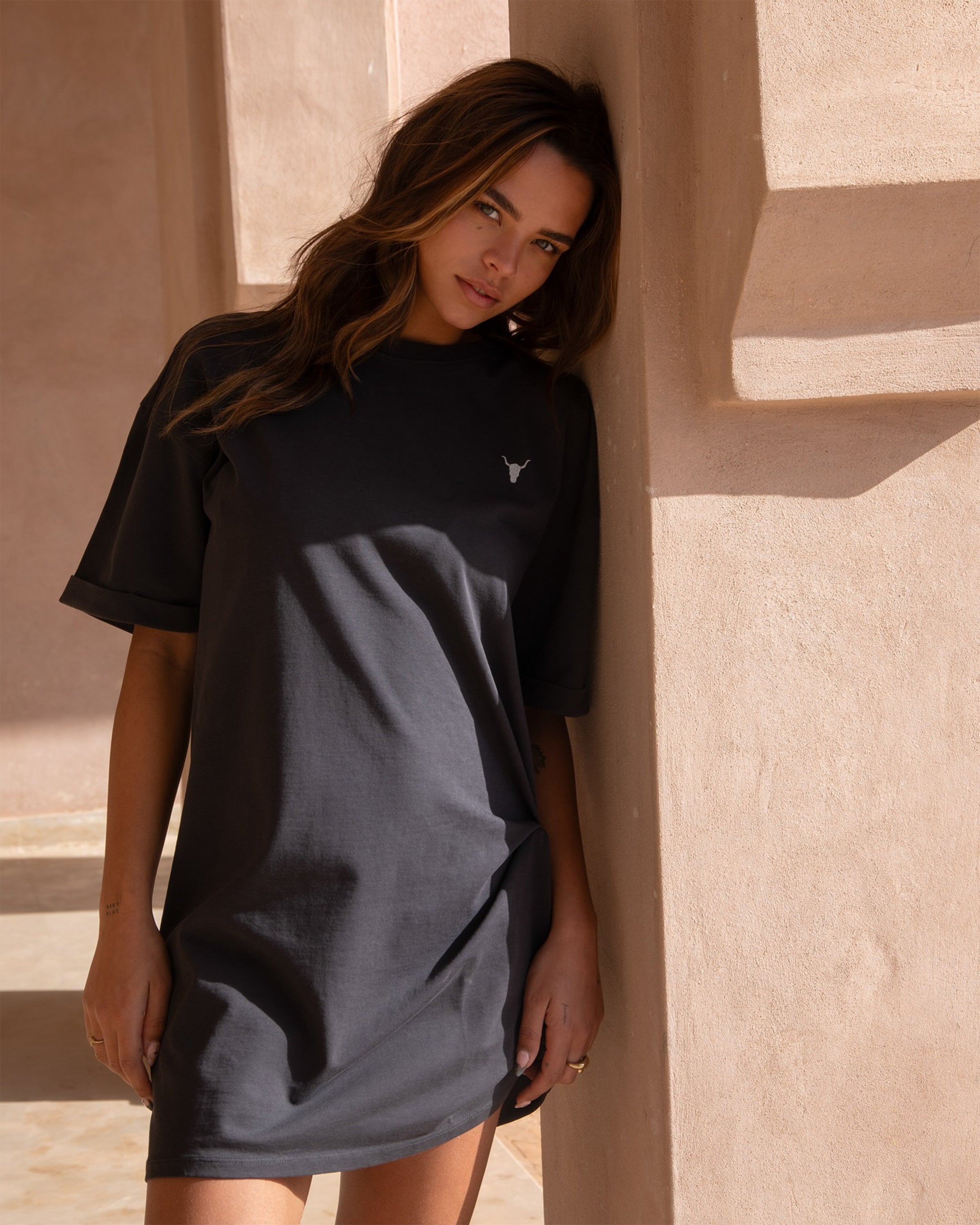 Ladies Knitted Strass Artwork T-shirt Dress