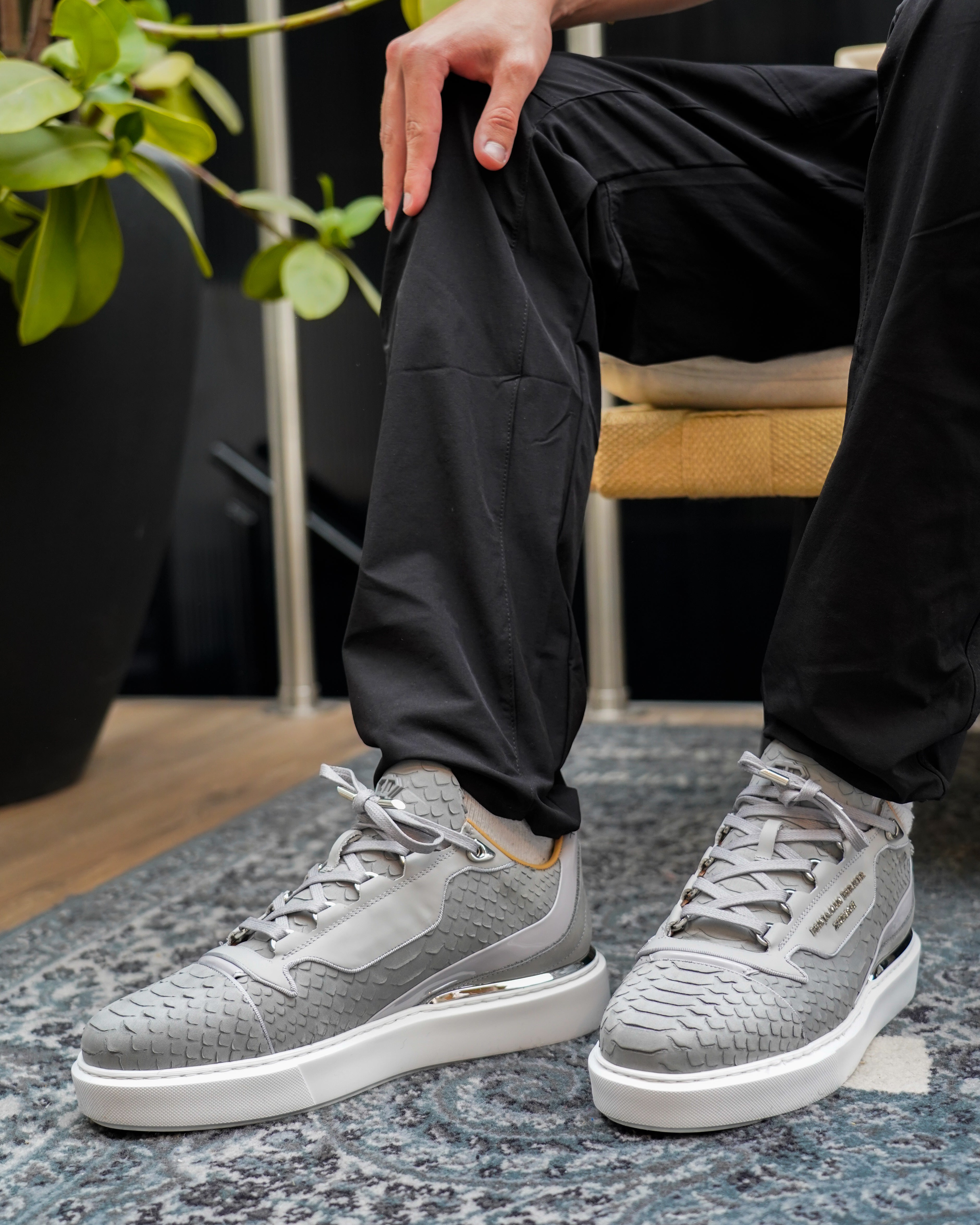 Raphael Low Top Python Cut-Matt Nappa Sneaker