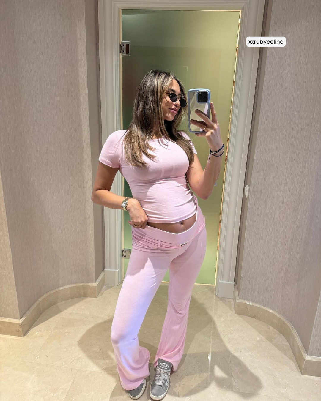 Short Sleeve Lounge Top Pink