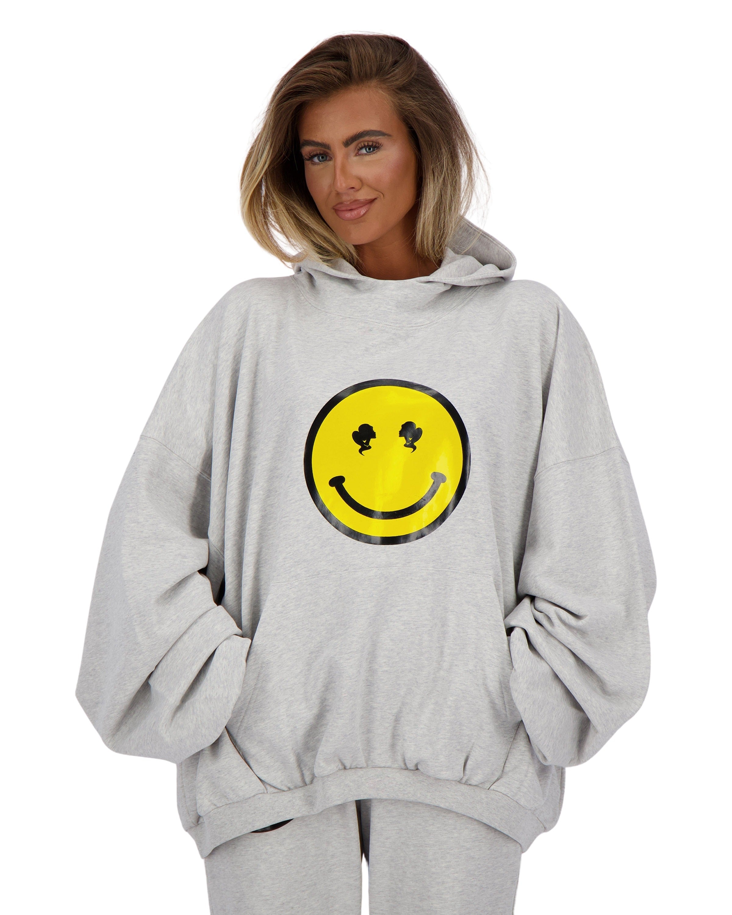 Hoodie Smiley Grey