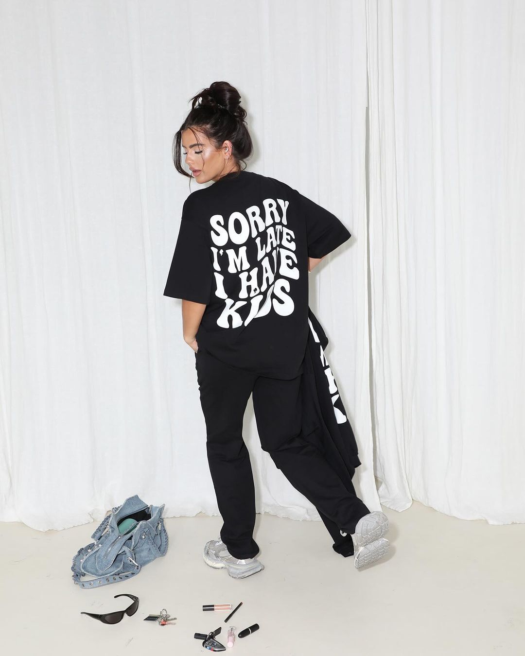 T-Shirt I'm Late Kids Black